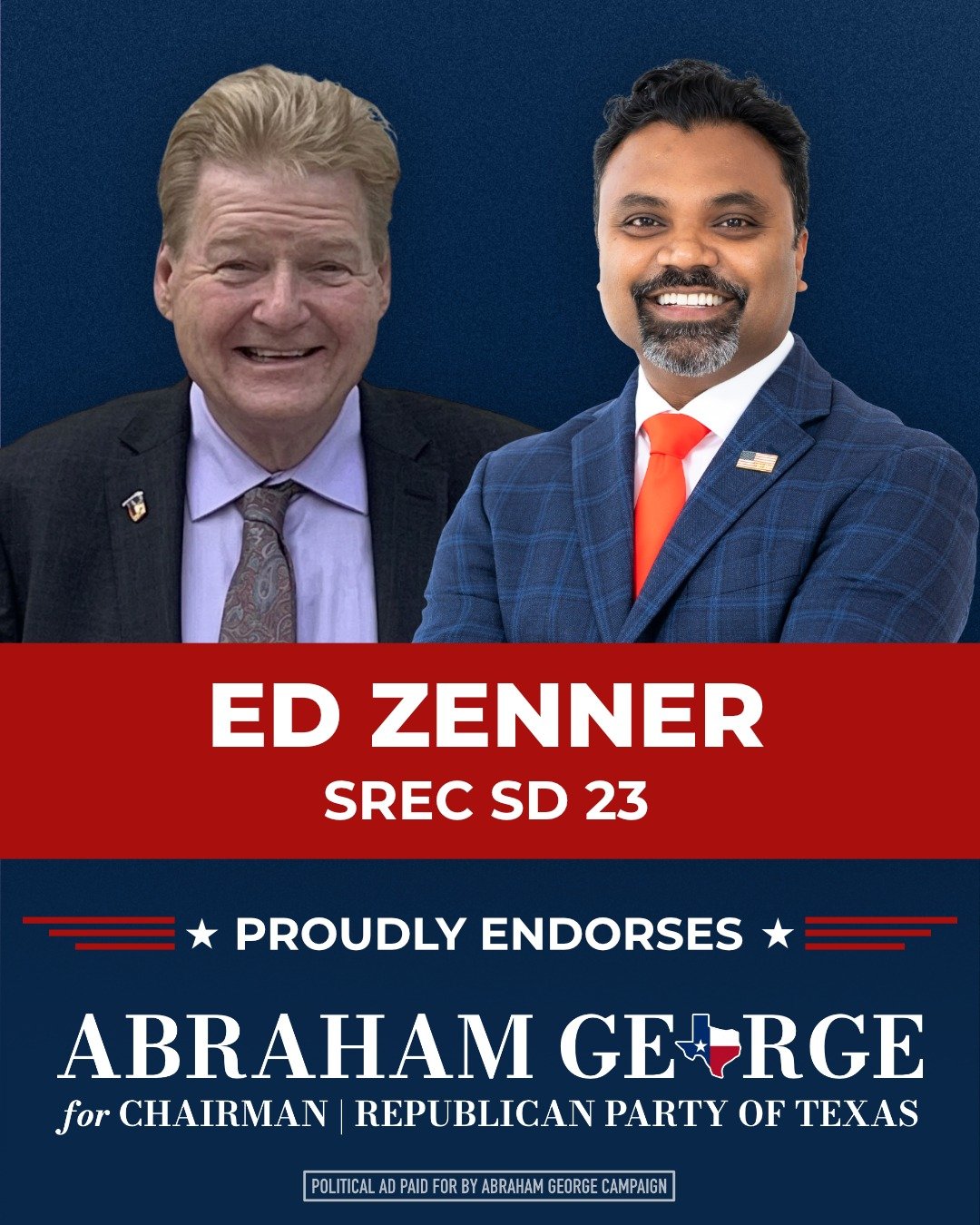 I&rsquo;m grateful to have the support of Ed Zenner, State Republican Executive Committee member for Senate District 23.

Ed has been a consistent voice for conservative values and understands what it takes to keep our party strong - from the grassro
