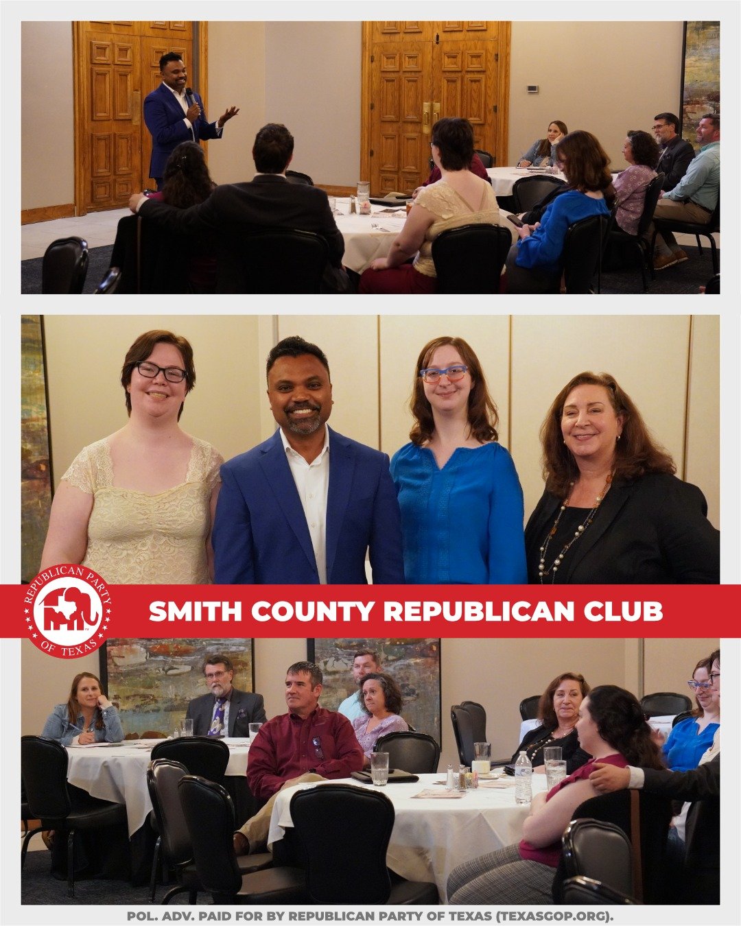 It was great being with the Smith County Republican Club yesterday! 

We had a very productive conversation about where we are as a party and where we&rsquo;re going.

Additionally, we discussed the upcoming State Convention and why it matters to eve