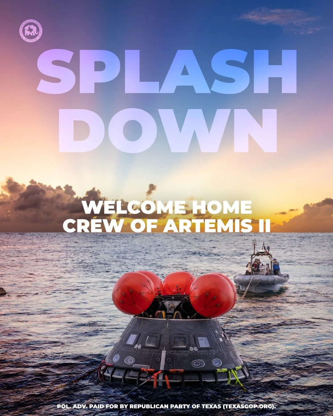 After a journey of more than 690,000 miles, the Artemis II crew is safely home.

This mission is a reminder of what American leadership looks like - bold, innovative, and willing to go further than anyone else.

From mission control in Houston to the