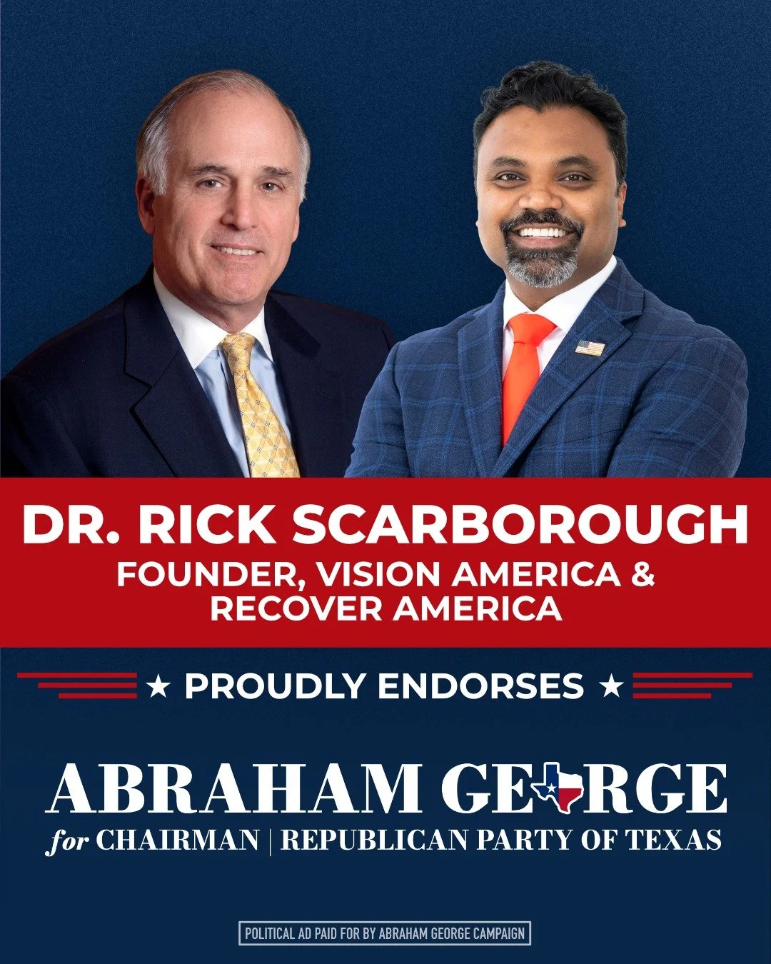 I&rsquo;m honored to have the support of Dr. Rick Scarborough.

Dr. Scarborough has spent decades equipping pastors and mobilizing believers to stand boldly in the public square. His work through Recover America has helped shape a movement rooted in 