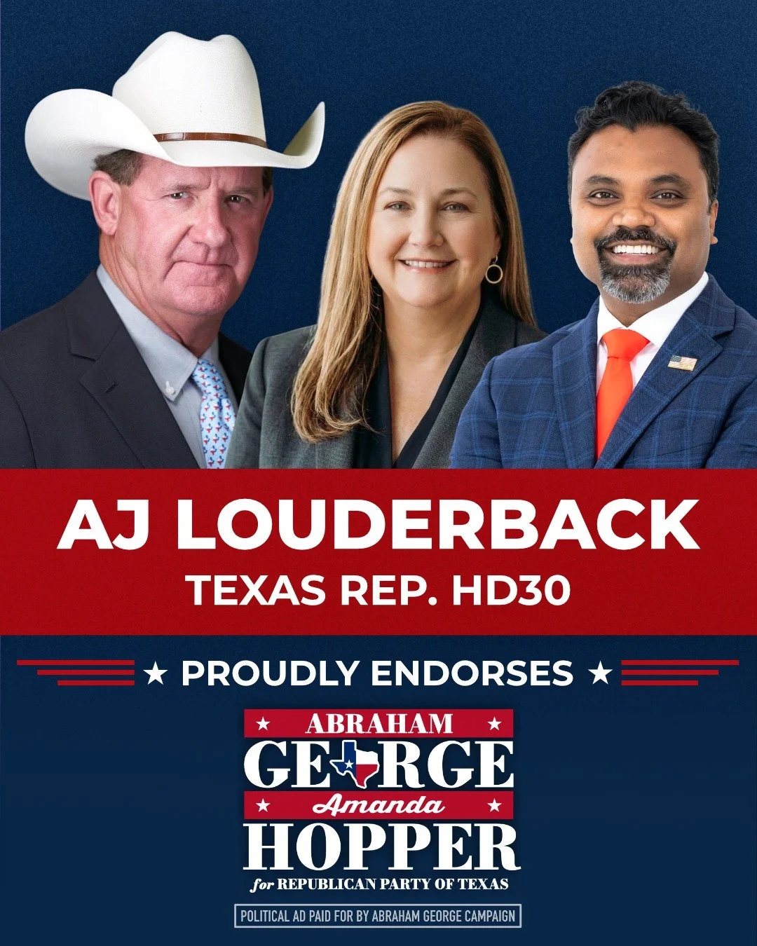 I&rsquo;m honored to have the support of A. J. Louderback, a man who has spent his life serving Texas.

AJ is a fifth-generation Texan, a veteran, and a retired five-term Sheriff who has spent over 40 years in law enforcement protecting his community