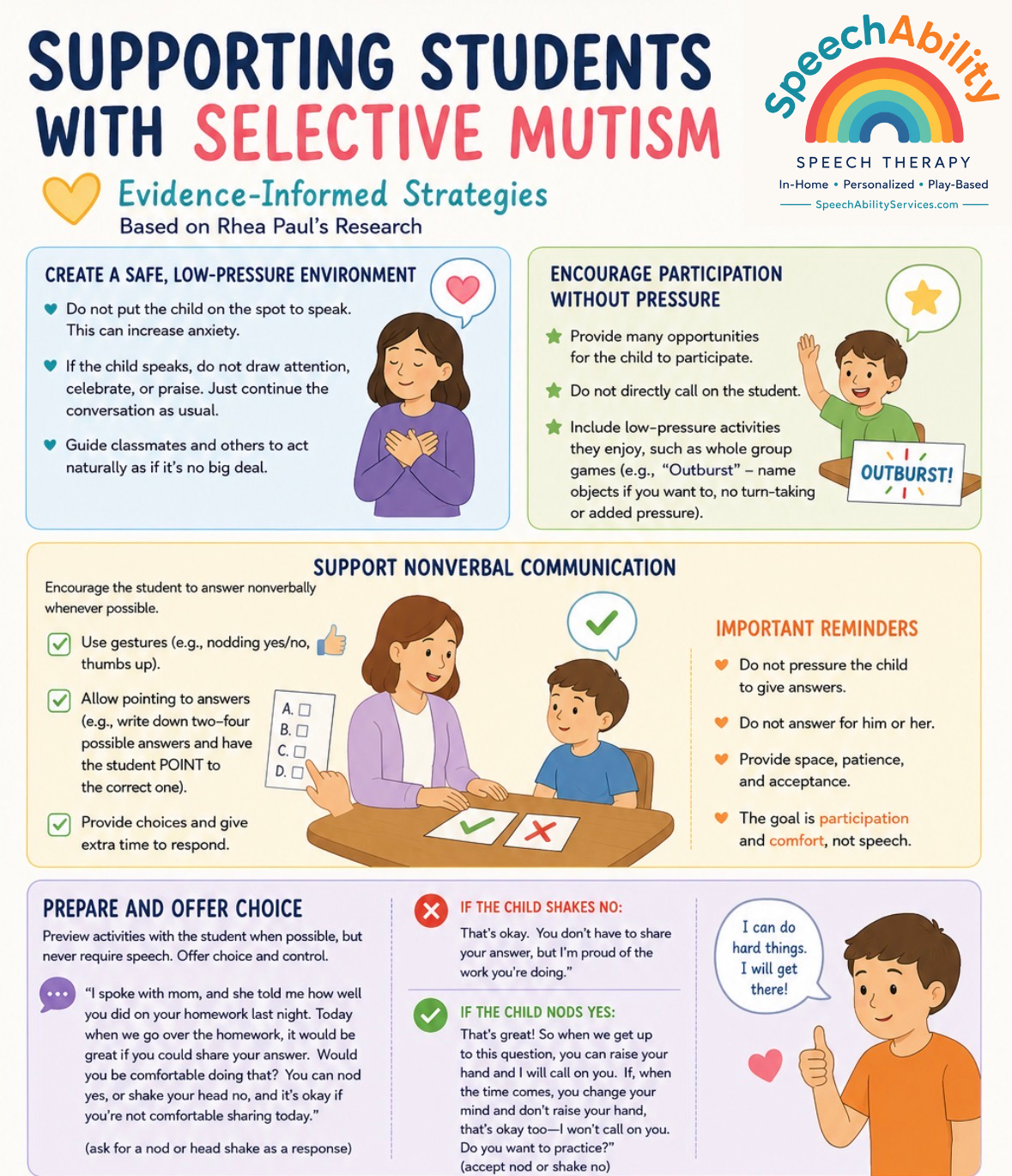 Small changes in the classroom can make a significant difference for children with selective mutism. This resource shares practical strategies to reduce communication pressure, encourage participation, and create a supportive learning environment whi