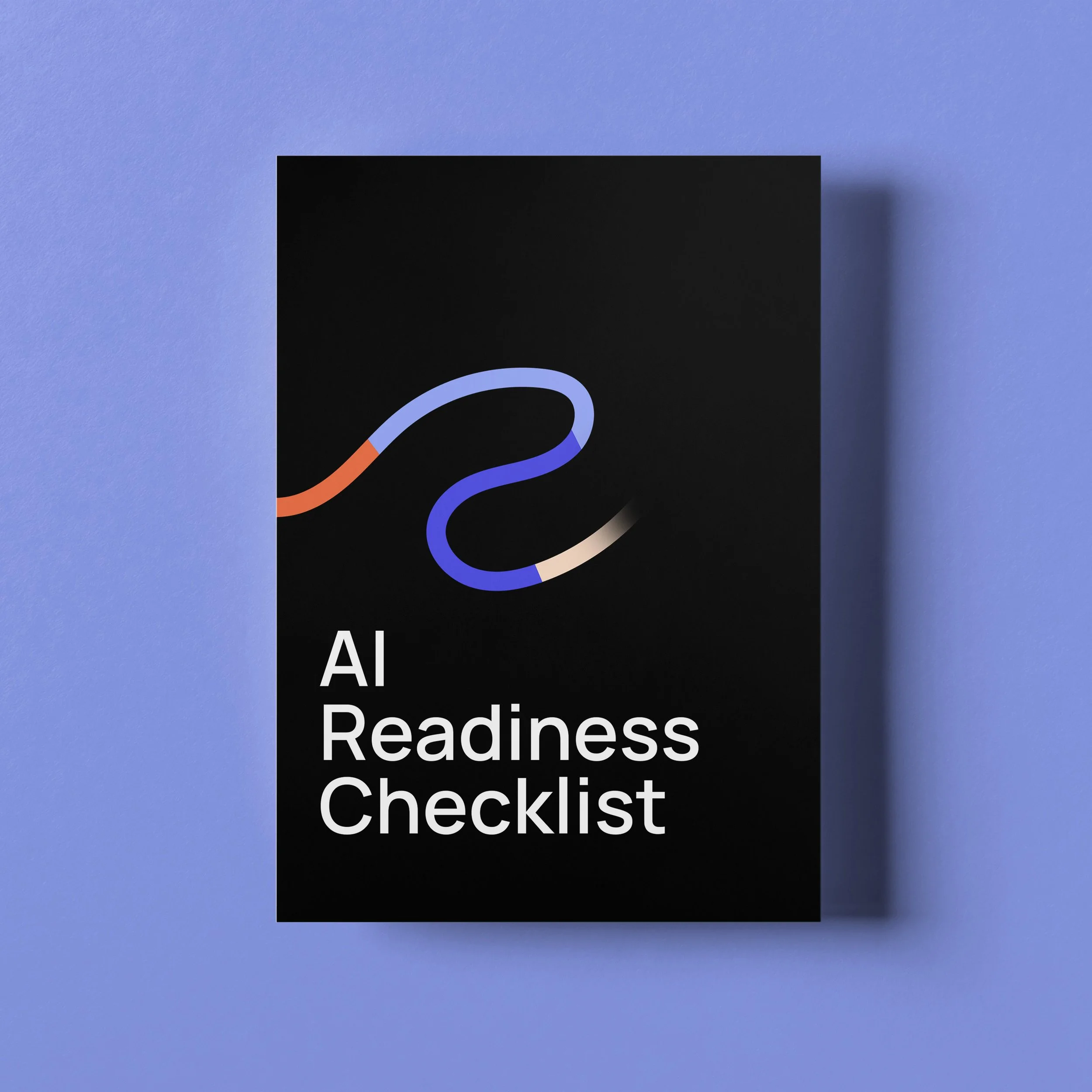 Black cover with abstract colorful line illustration and white text that reads "AI Readiness Checklist".