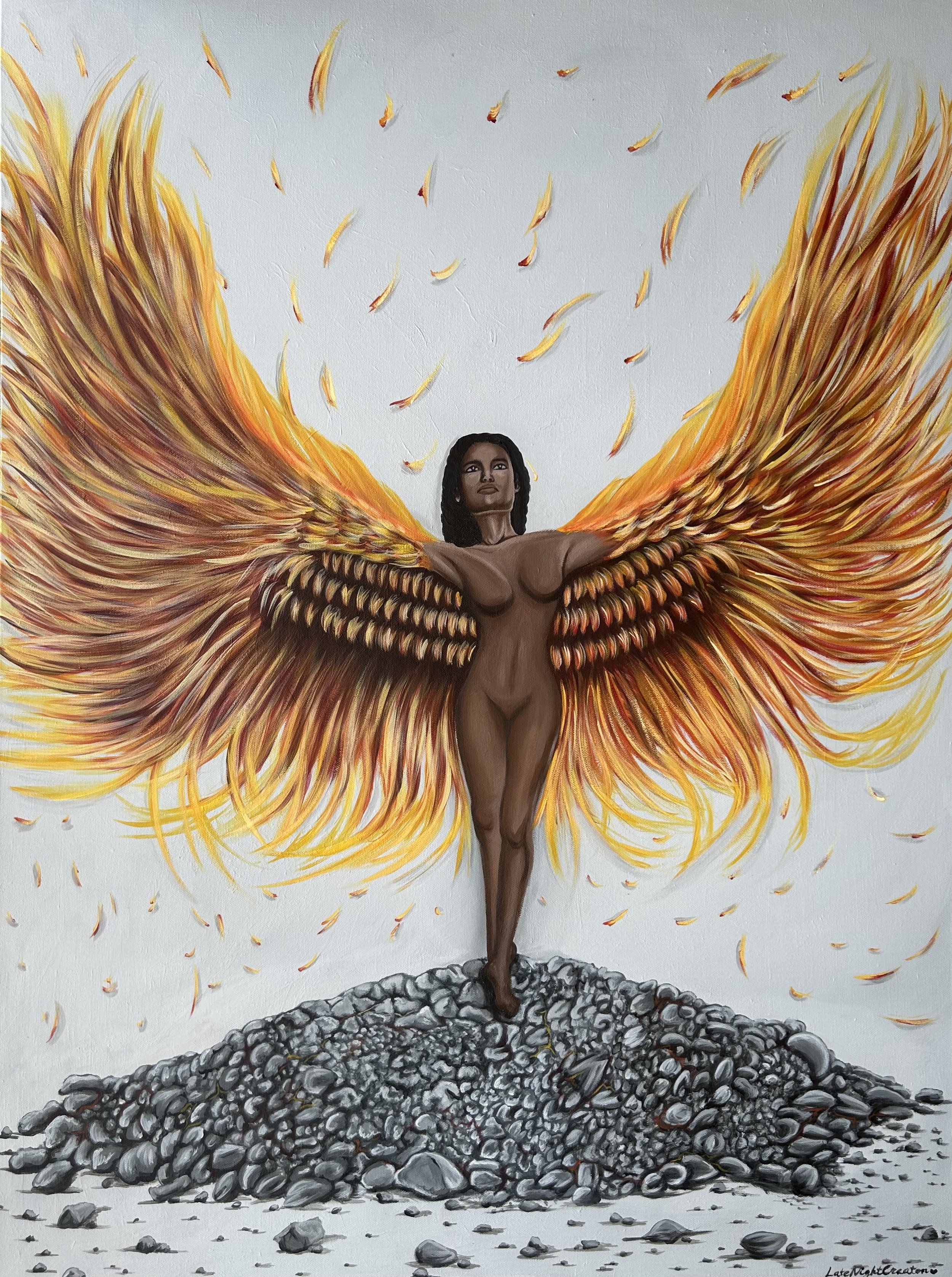 "Her Phoenix Moment"
30" x 40"
Acrylic on canvas