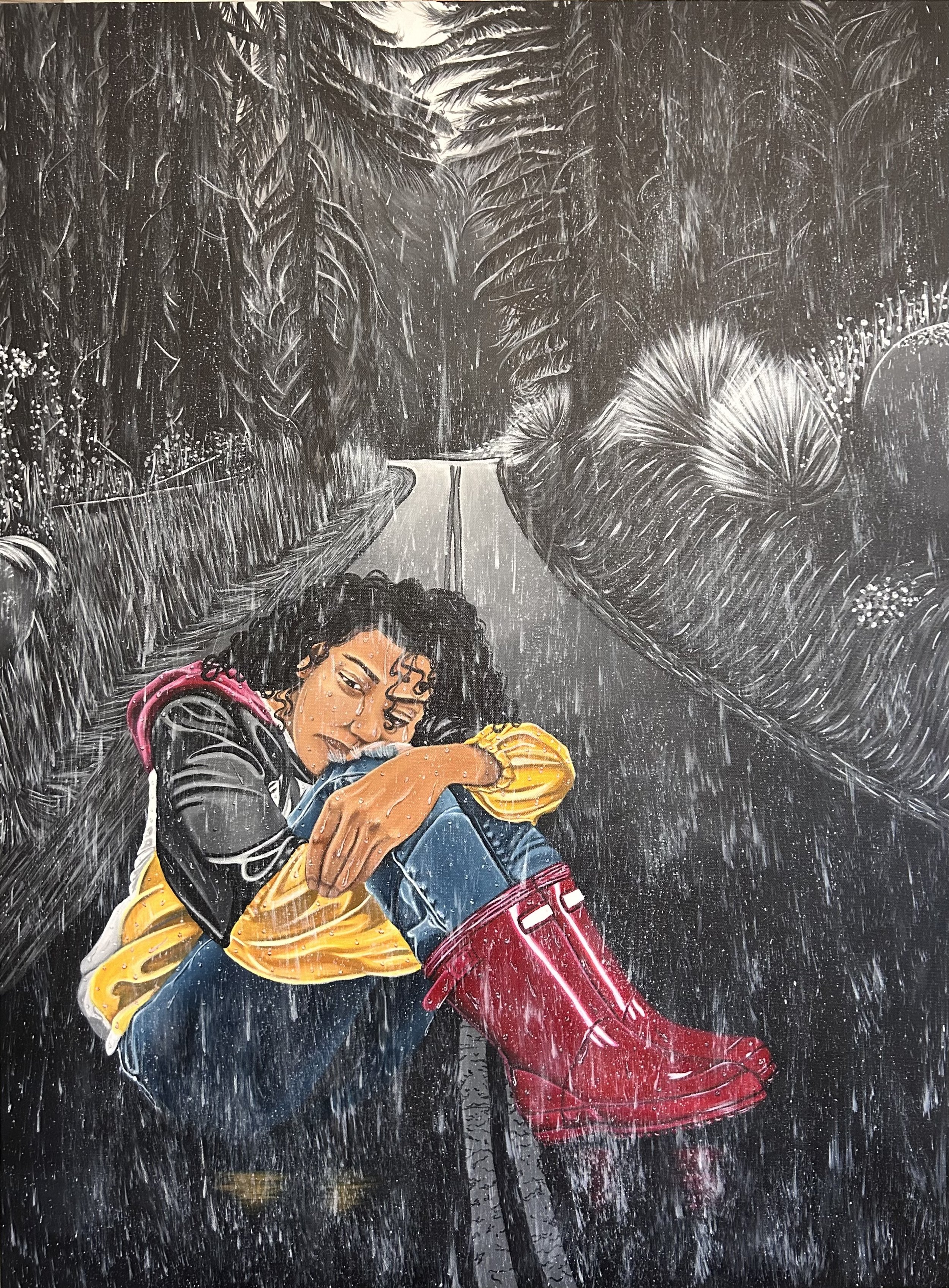 
"Beneath The Raincoat"
30"X40"
Acrylic on Canvas