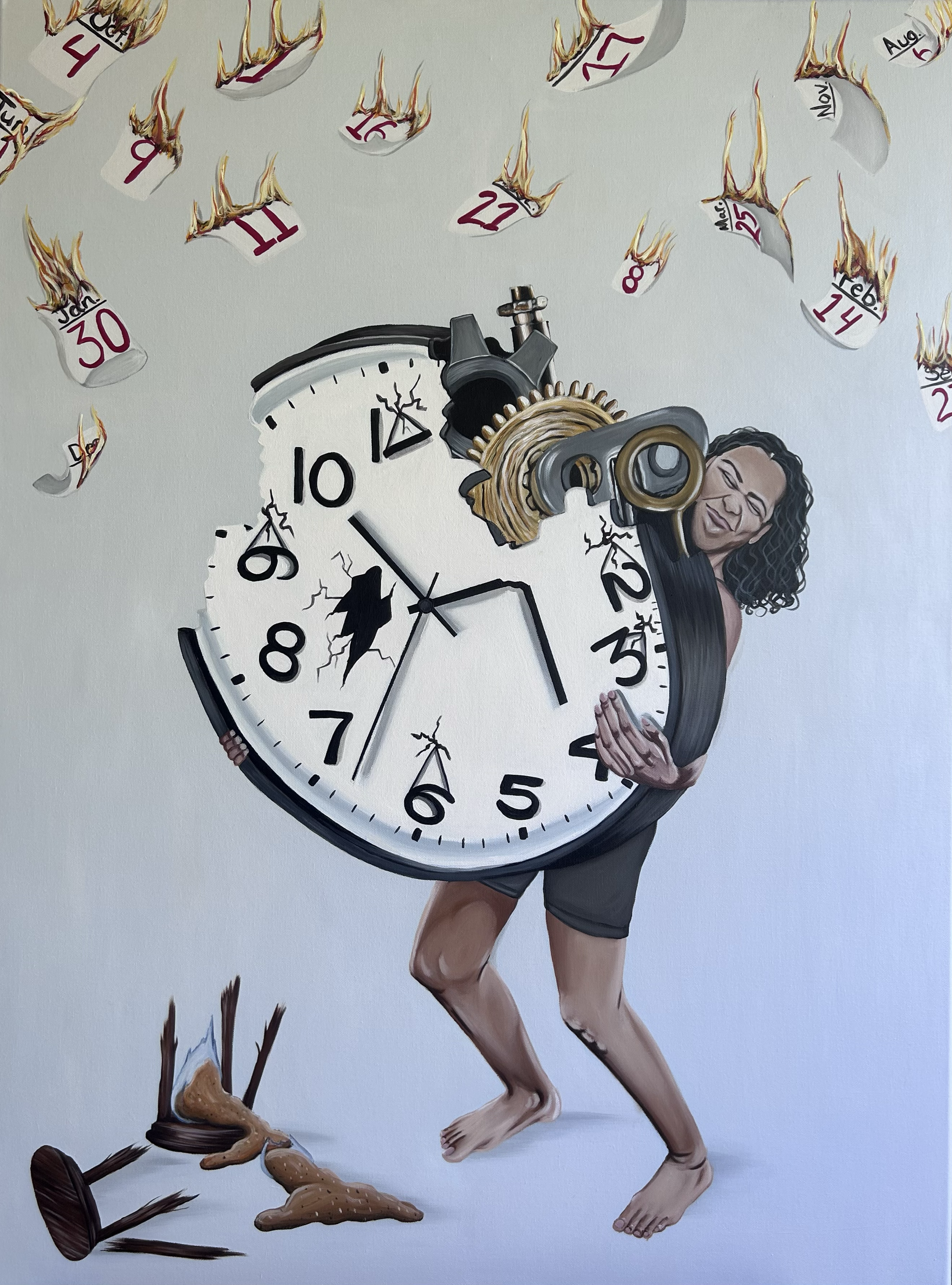 "The Weight of False Time"
Acrylic on Canvas 
30"x40"