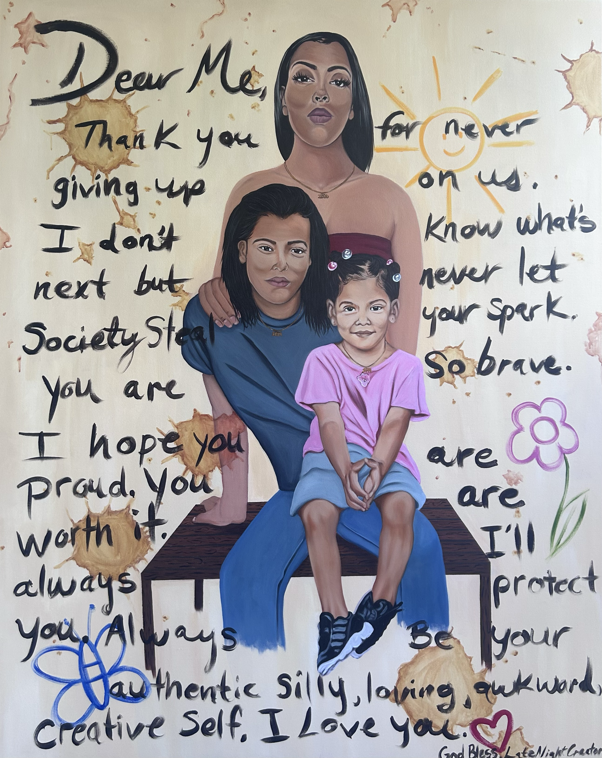 "I Wouldn't Be Me Without You"
Acrylic on Canvas
48"x60"