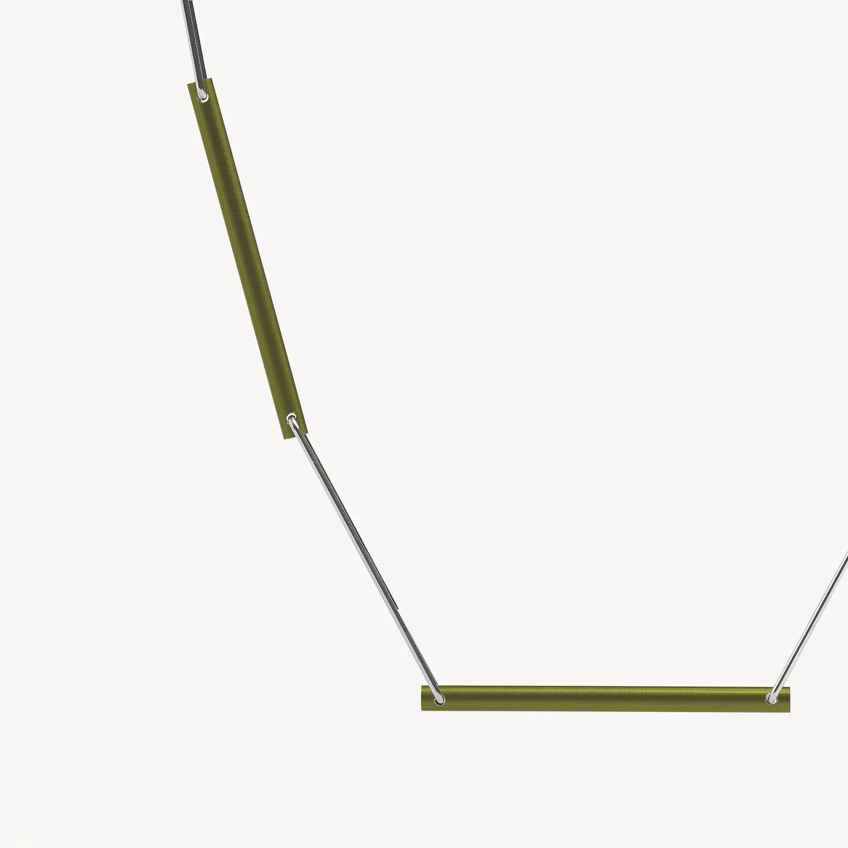 Hidden Line Necklace - Short Olive