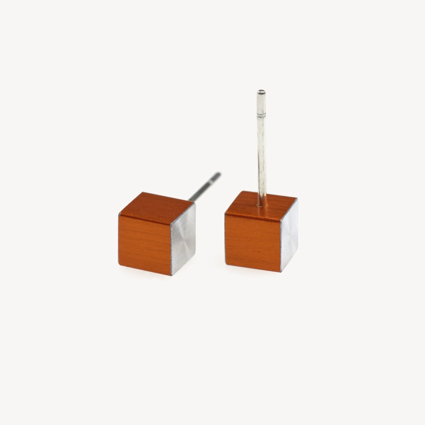Cubist Studs - Sienna Orange Front