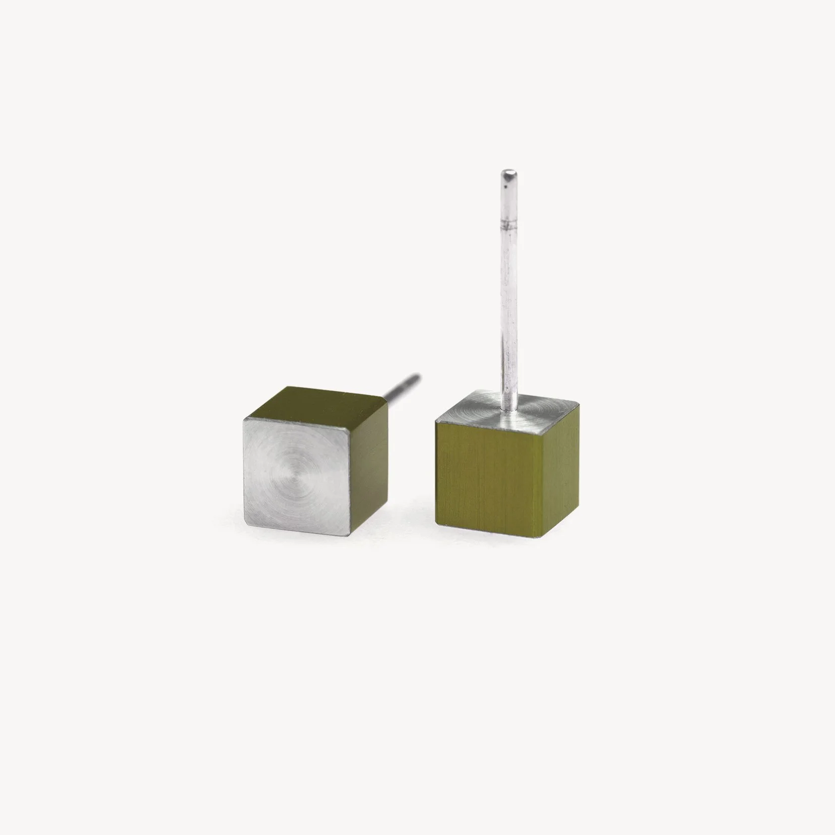 Cubist Studs - Olive Side