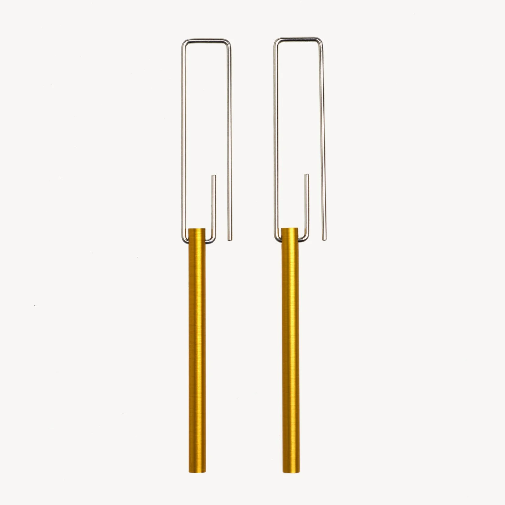 Hidden Line Earrings - Short Yellow