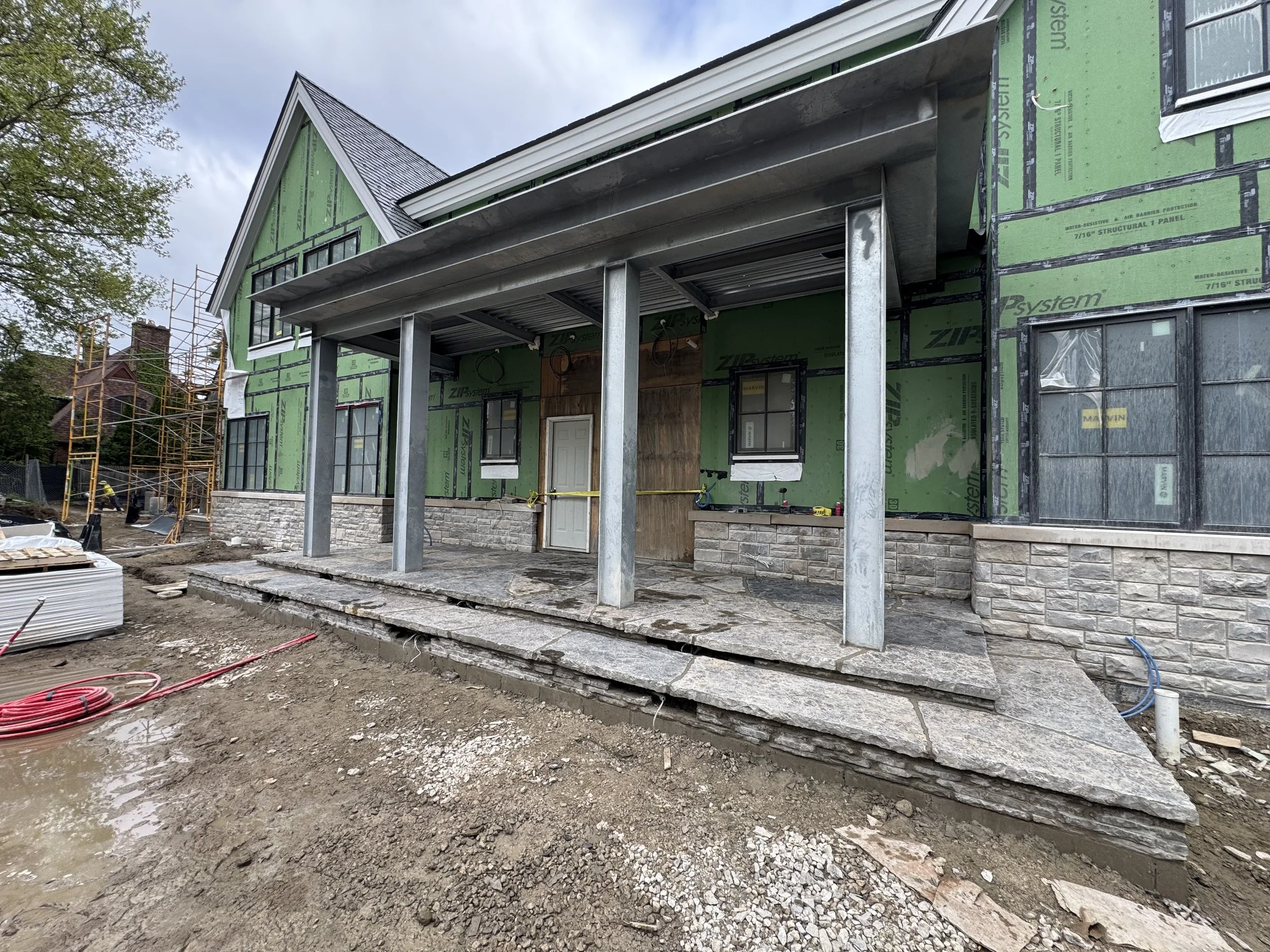 Custom bluffton flagstone front porch