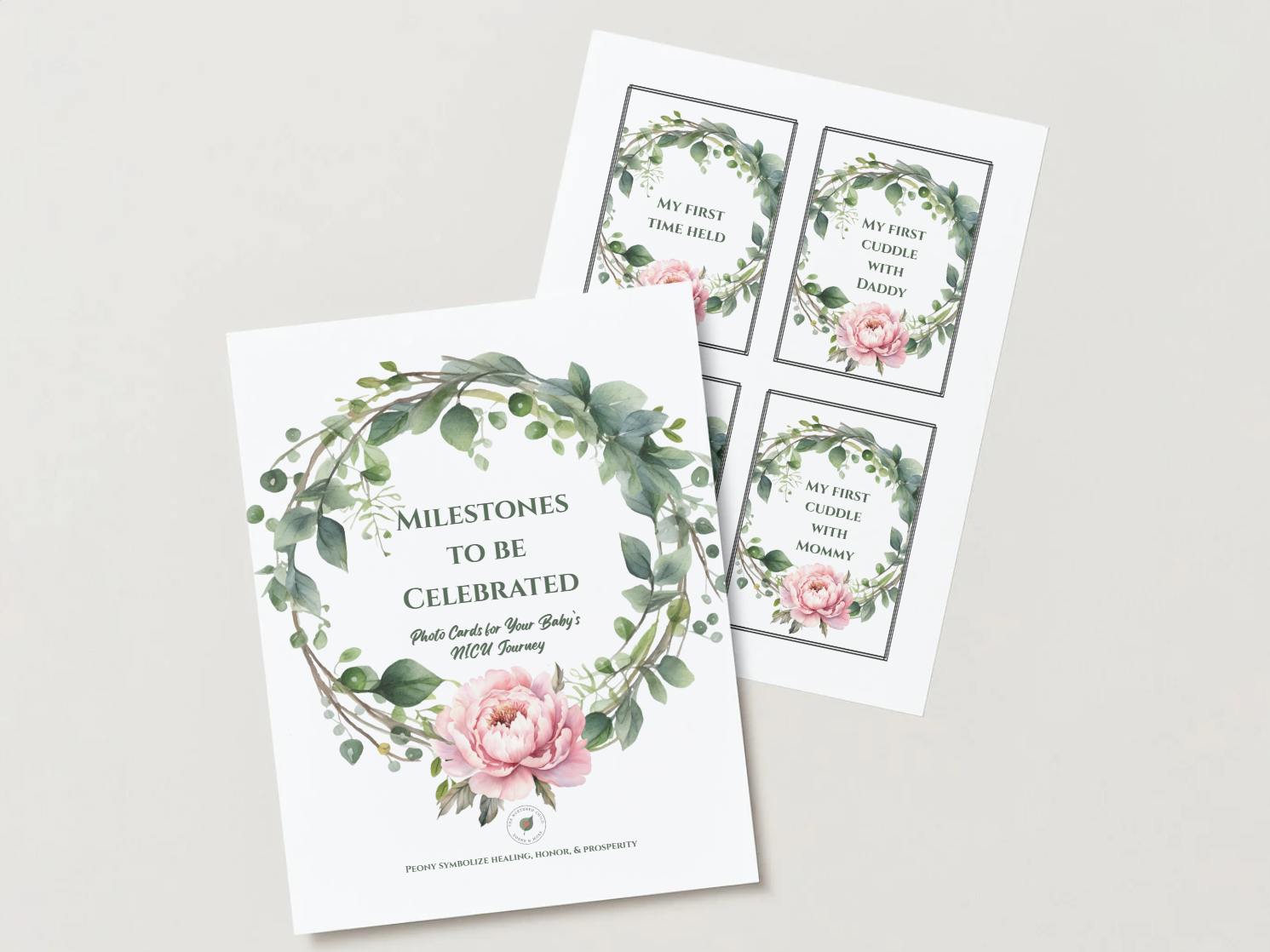Peony 60 NICU Milestone Photo Cards