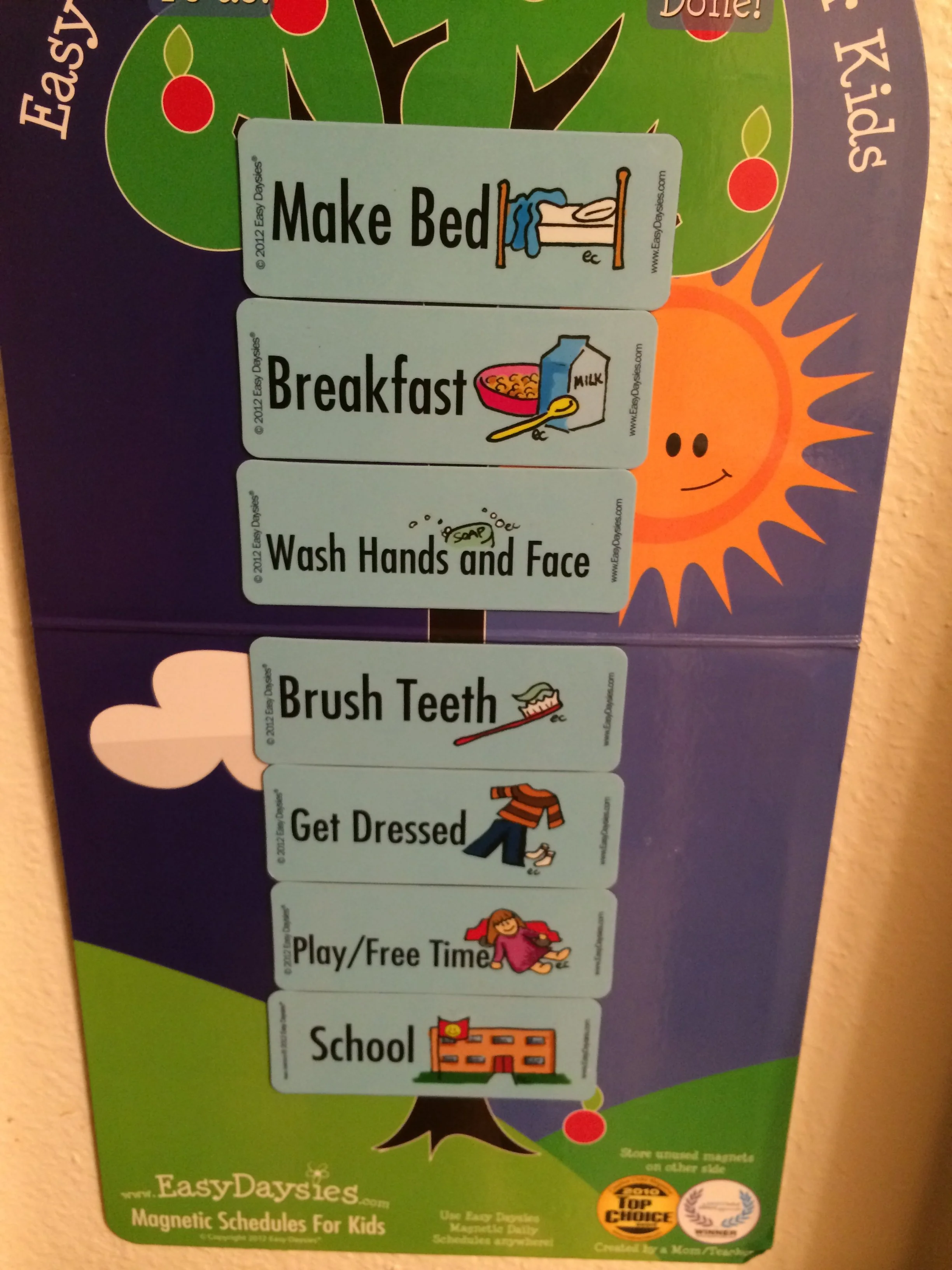 Visual Schedule in bright colors