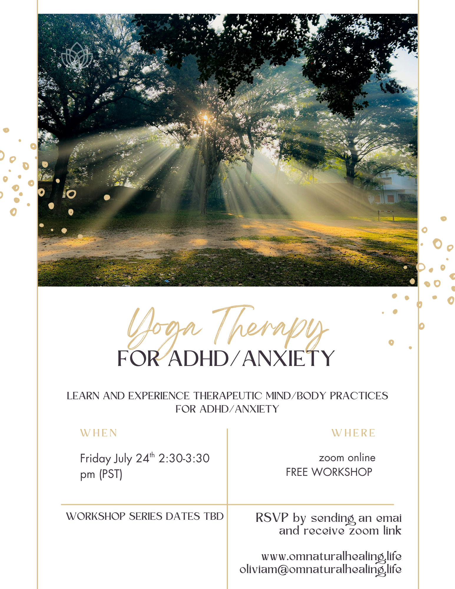 Online Yoga Therapy Workshop | July 24th