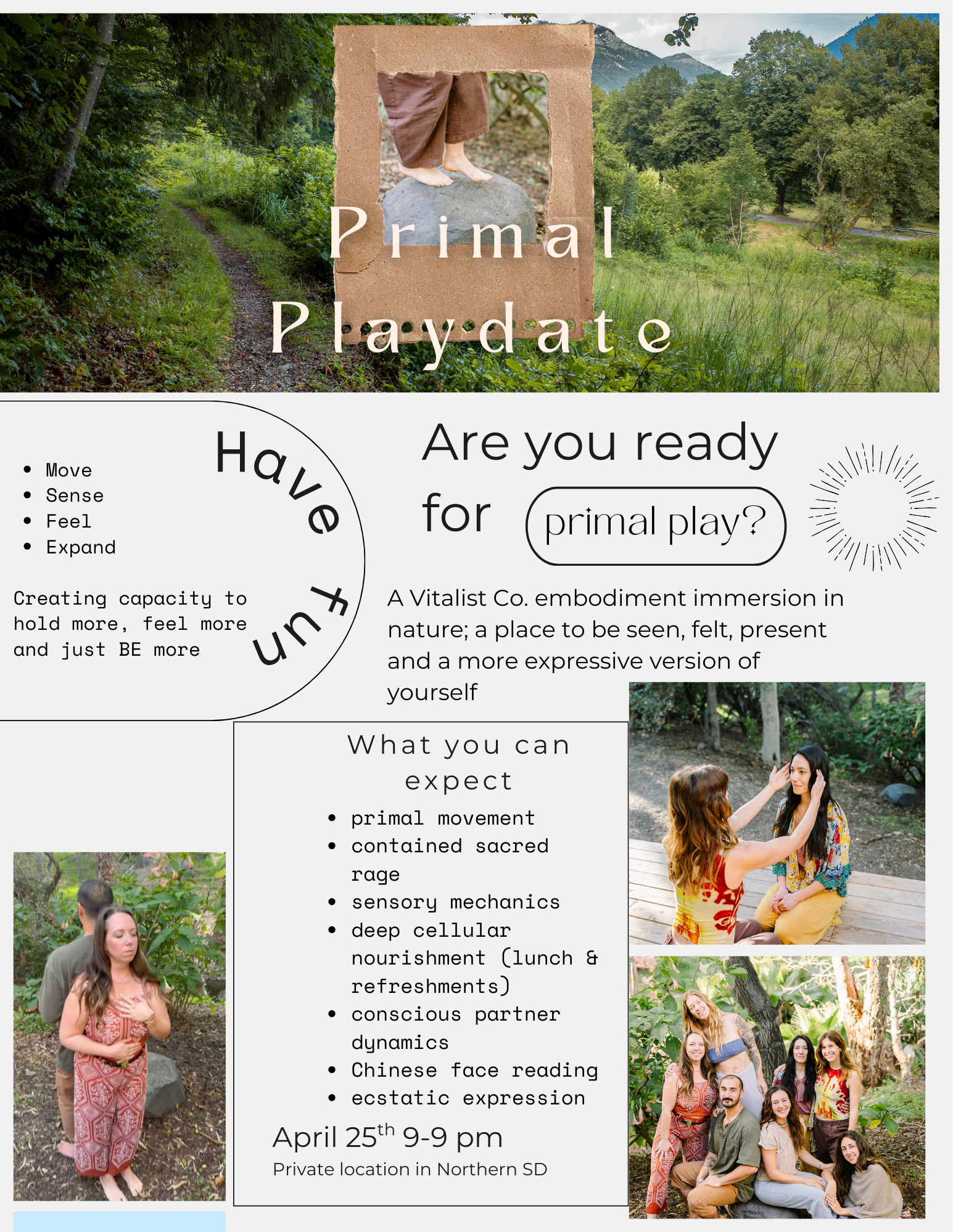 A Vitalist Co. Embodiment Immersion: April 25th 9 am-9 pm