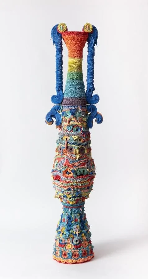 'Polychrome Loutrophoros Gesture of Revealing in Blue and Red' by Ebony Russell (Australia) - Winner Emerging Creative Award