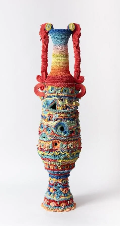 'Polychrome Loutrophoros Gesture of Revealing in Blue and Red' by Ebony Russell (Australia) - Winner Emerging Creative Award