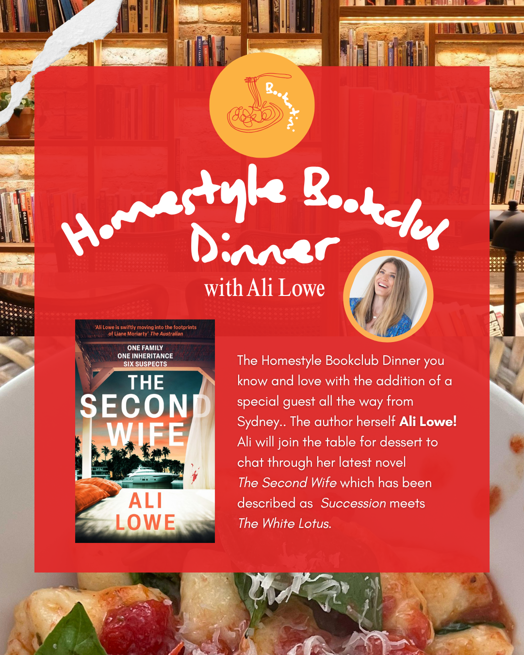 June Homestyle Bookclub Dinner with Ali Lowe