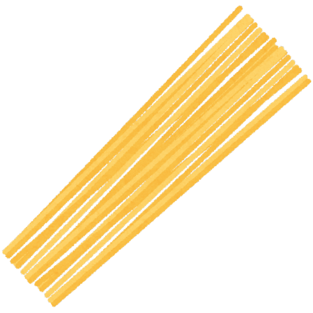 Stack of uncooked spaghetti noodles.