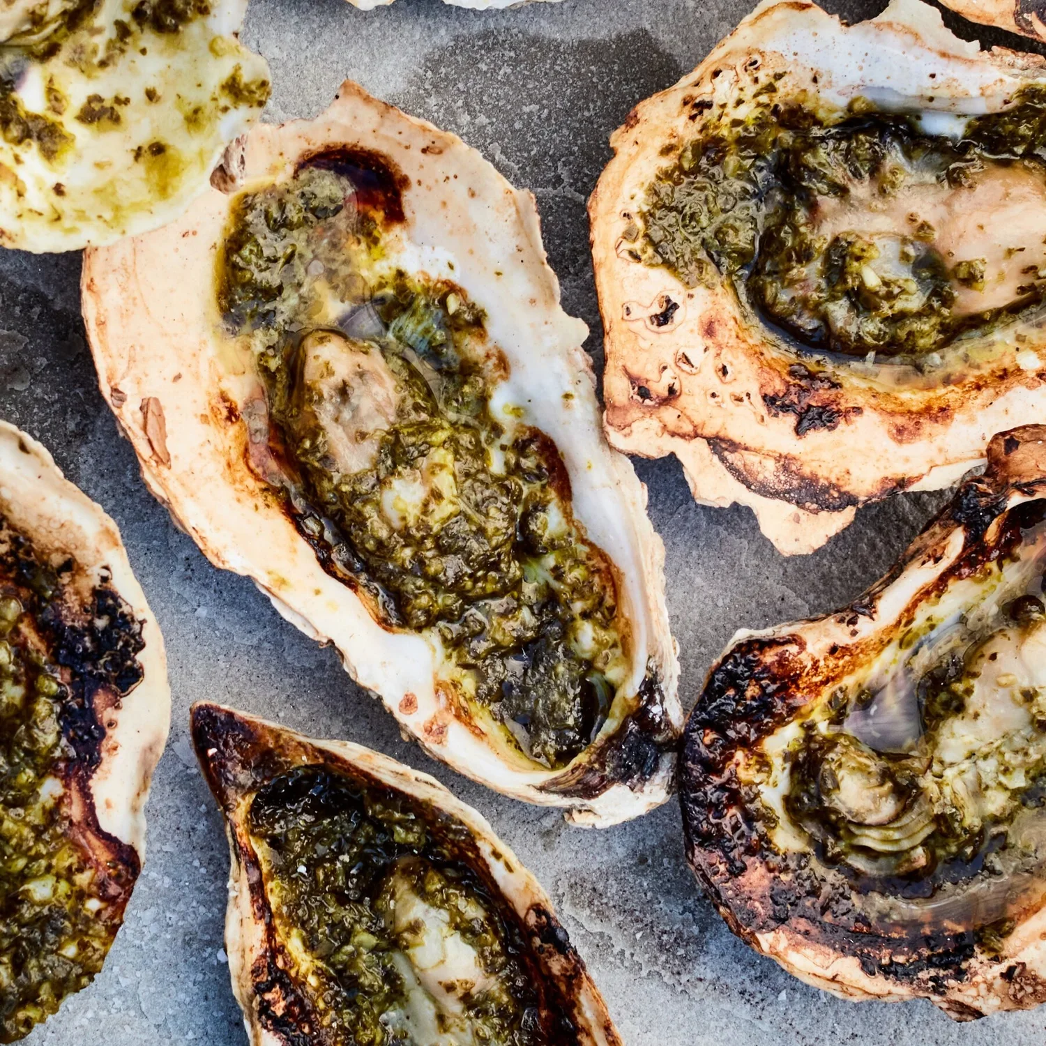 Grilled Oysters with Garlic Herb Butter