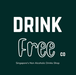 Sign for a free drink promotion at a non-alcoholic drinks shop in Singapore.