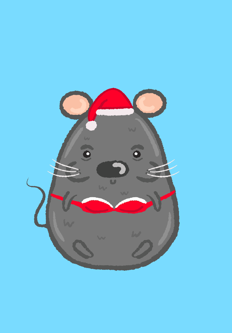 Cheeky Christmas Rat