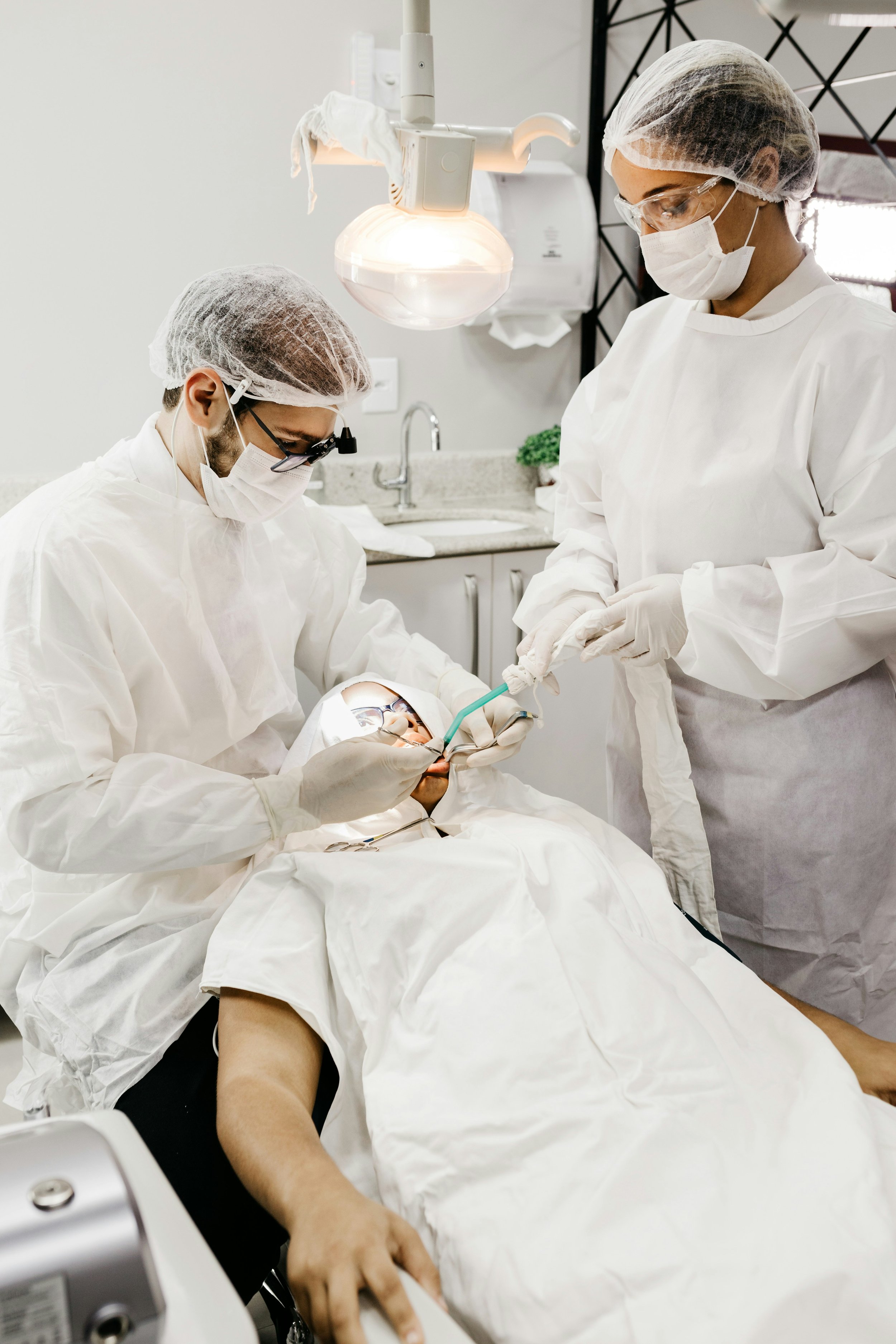 Dental professional supporting community oral health outreach