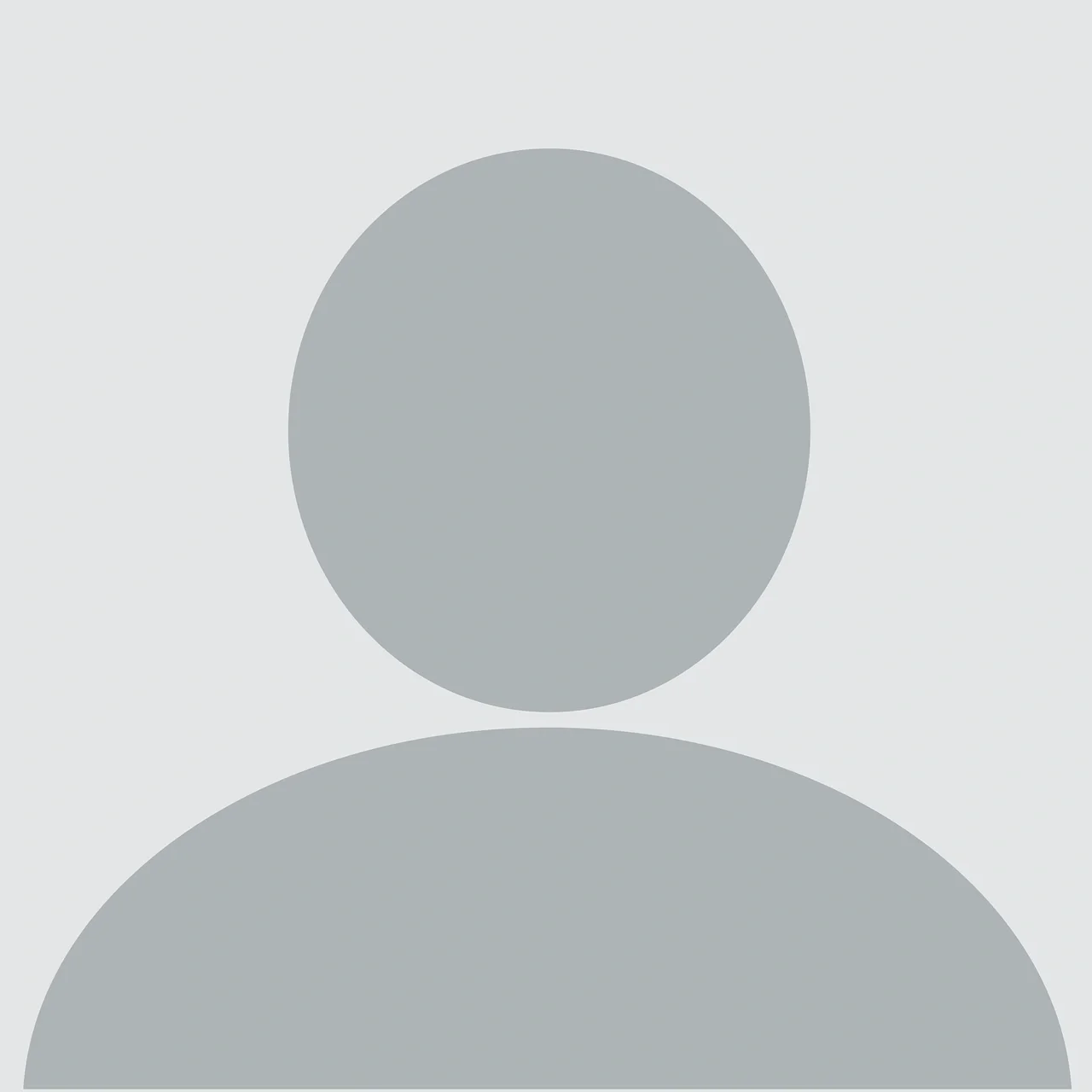 Placeholder avatar silhouette on a light gray background.