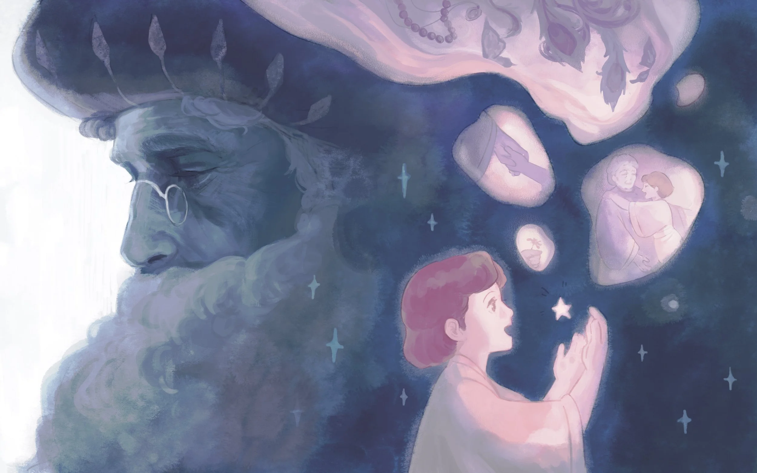 Secrets in the Stars #2 – Illustration from an original children’s story, 2024
