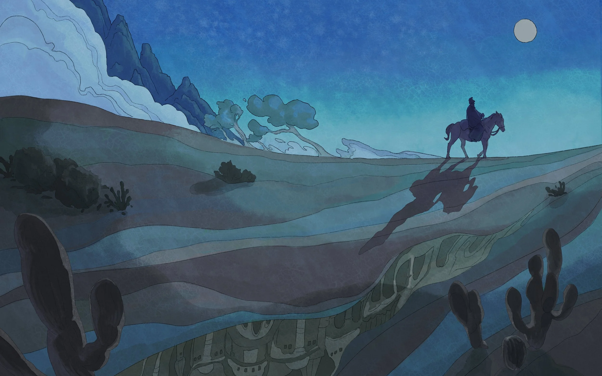 Secrets in the Stars #1 – Illustration from an original children’s story, 2024