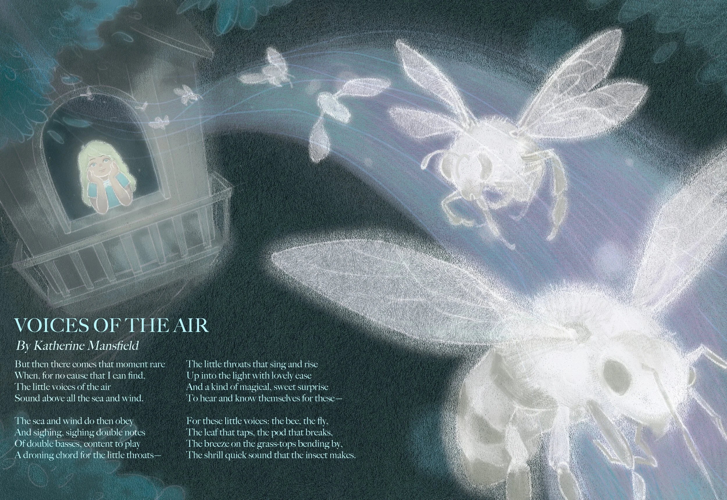 Voices of the Air - Illustrated based on a poem by Katherine Mansfield, 2024