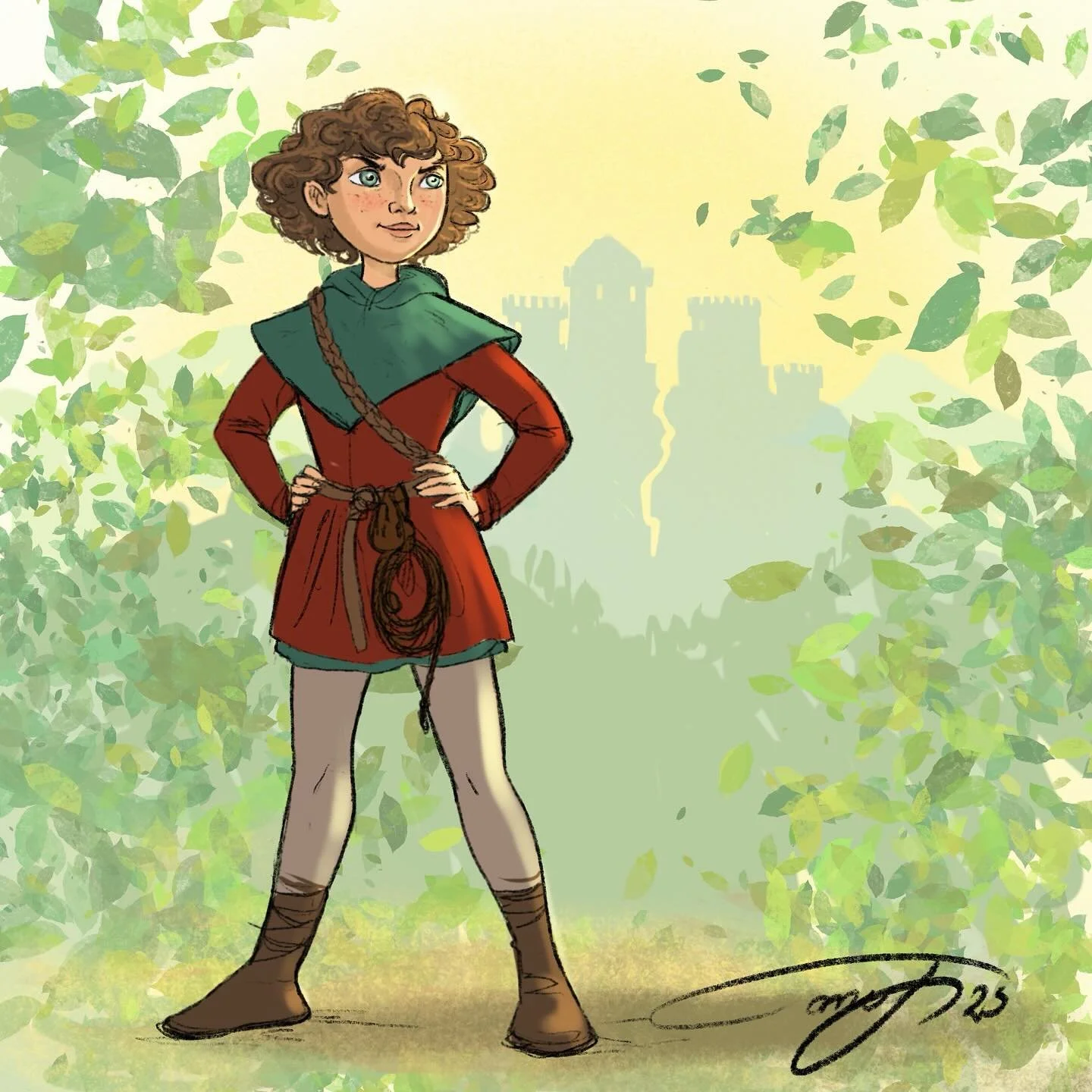 Ronja! One of my favourite childhood stories by Astrid Lindgren 😃🌿🍁🦅 #ronjar&oslash;verdatter #ronjar&ouml;vardotter #characterillustration #roniatherobbersdaughter #netflix #kerstinlinden #astridlindgren