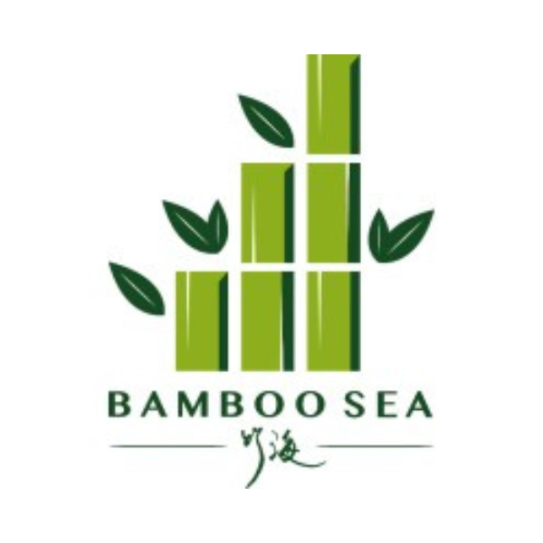 Logo with stylized green bamboo stalks and leaves, labeled "BAMBOO SEA" in green text, with Chinese characters below.