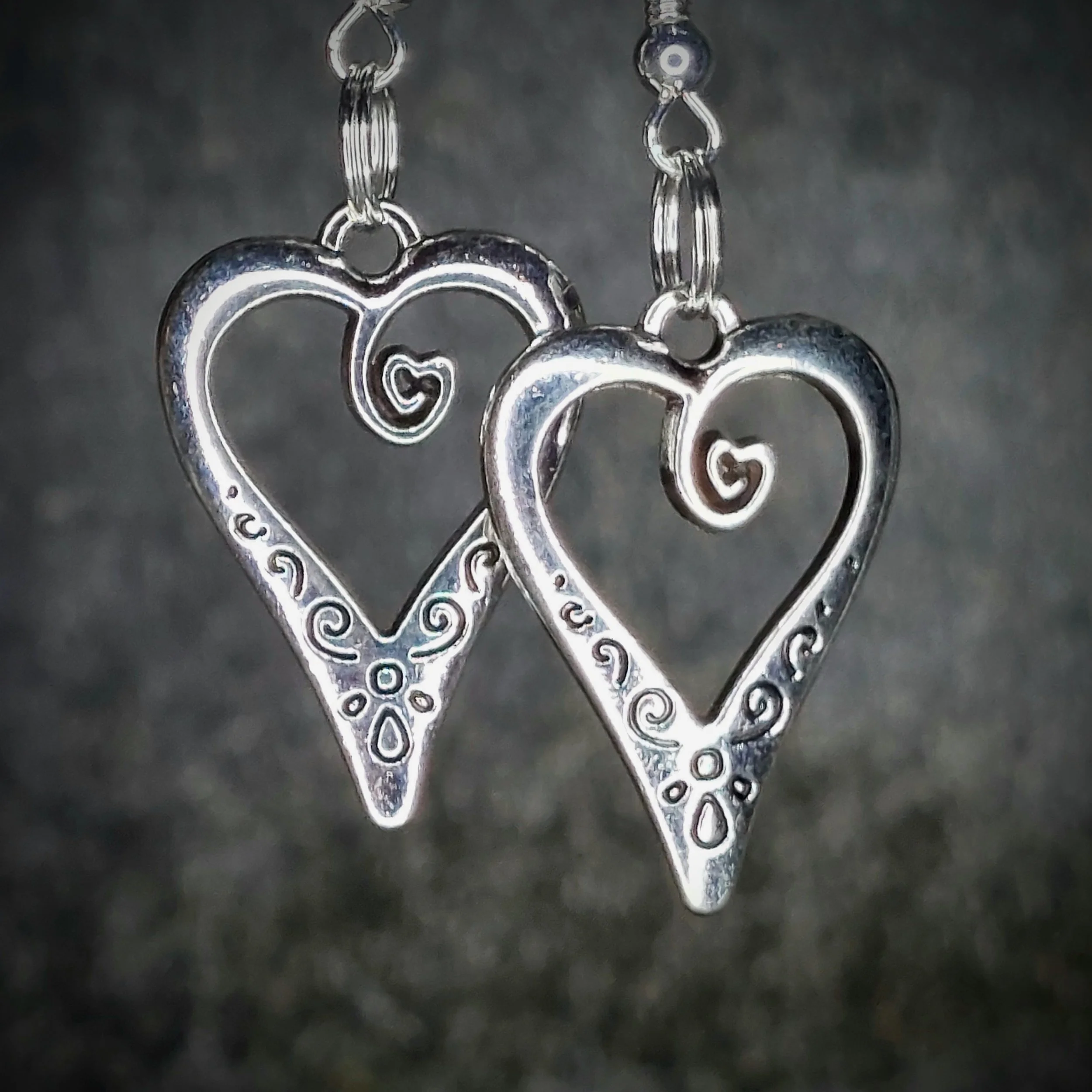 Tibetan Silver Heart Earrings