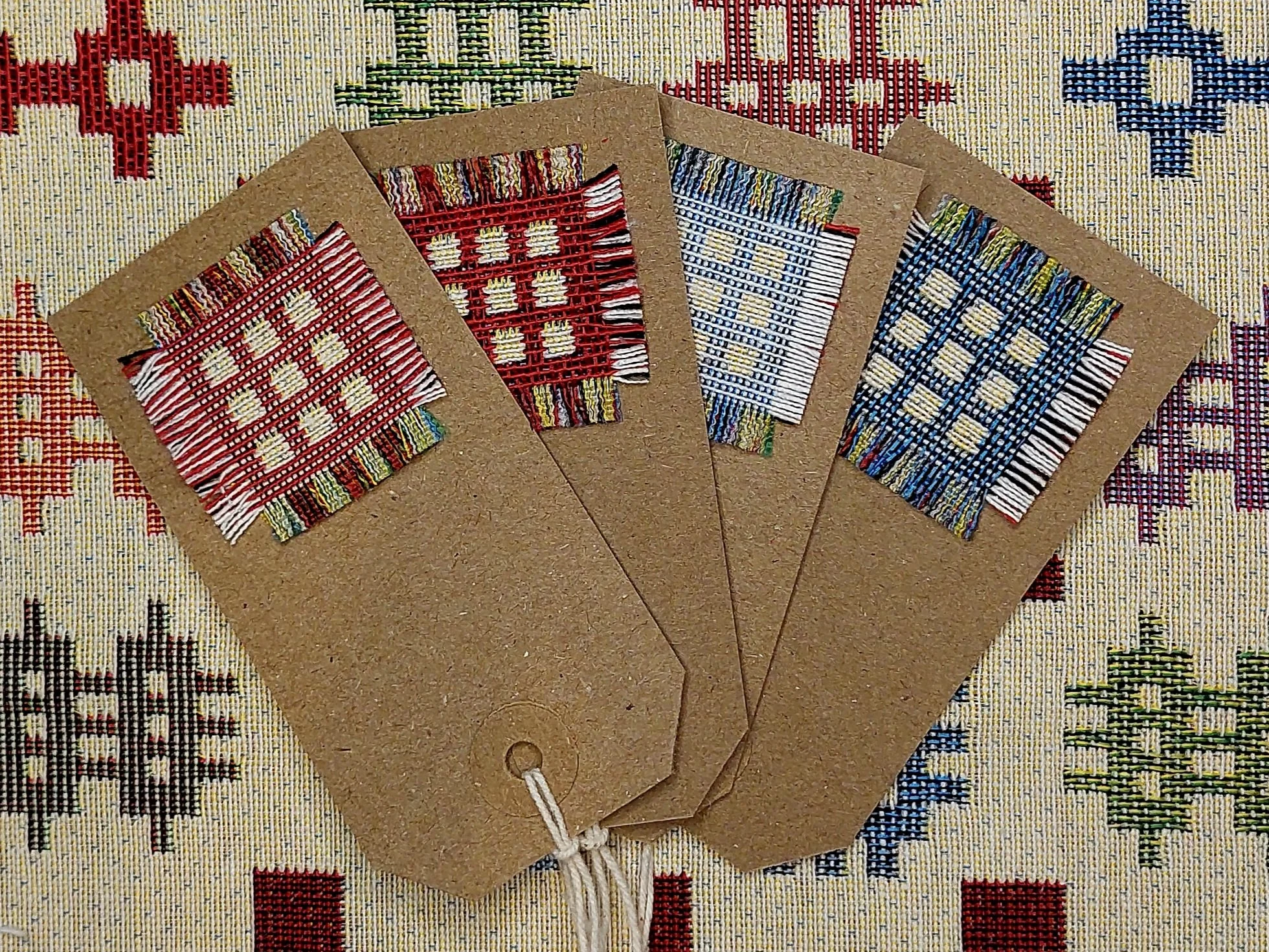 Welsh Gift Tags with Traditional Welsh Fabric