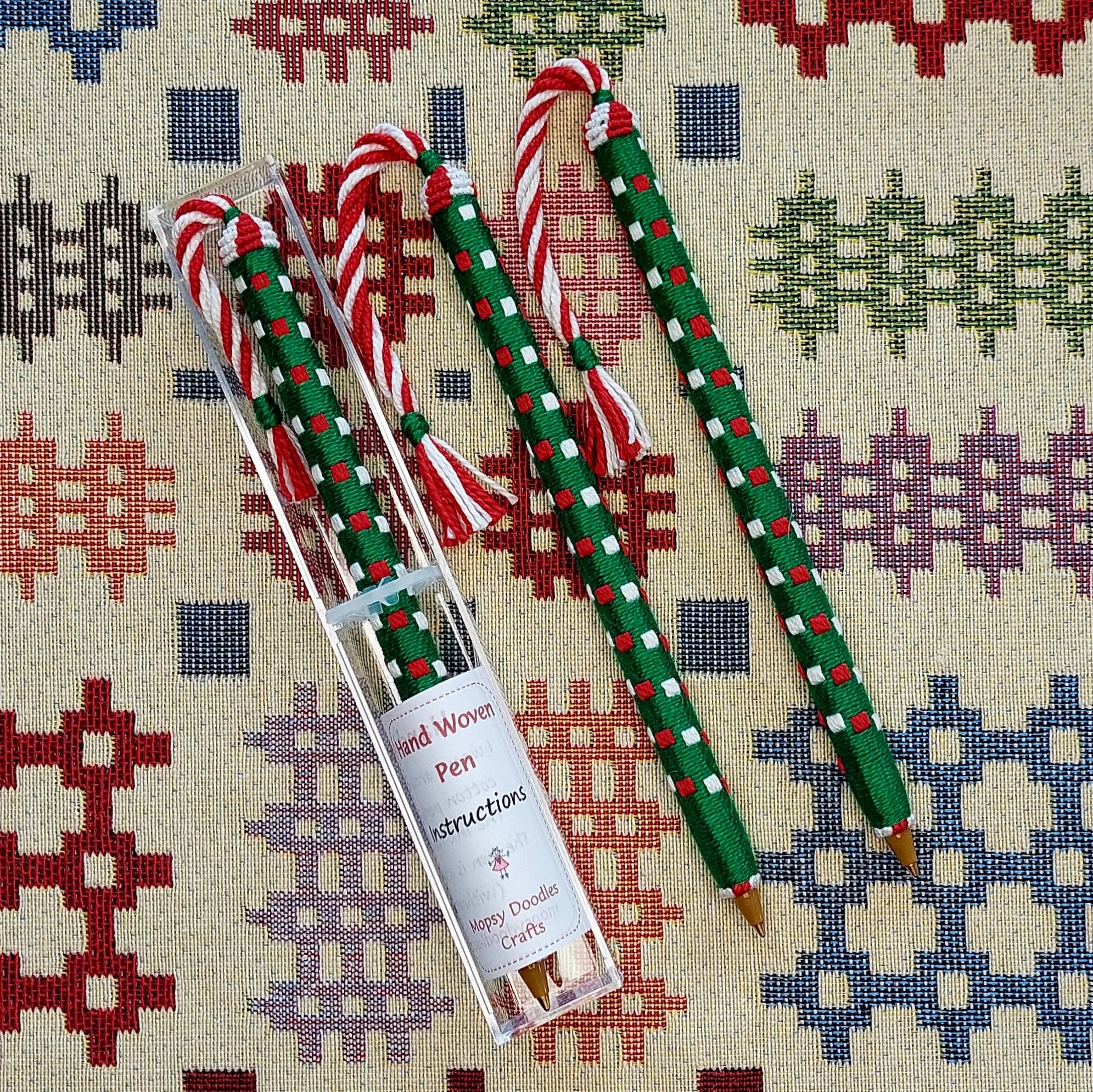 Hand Woven Pen - Welsh Green