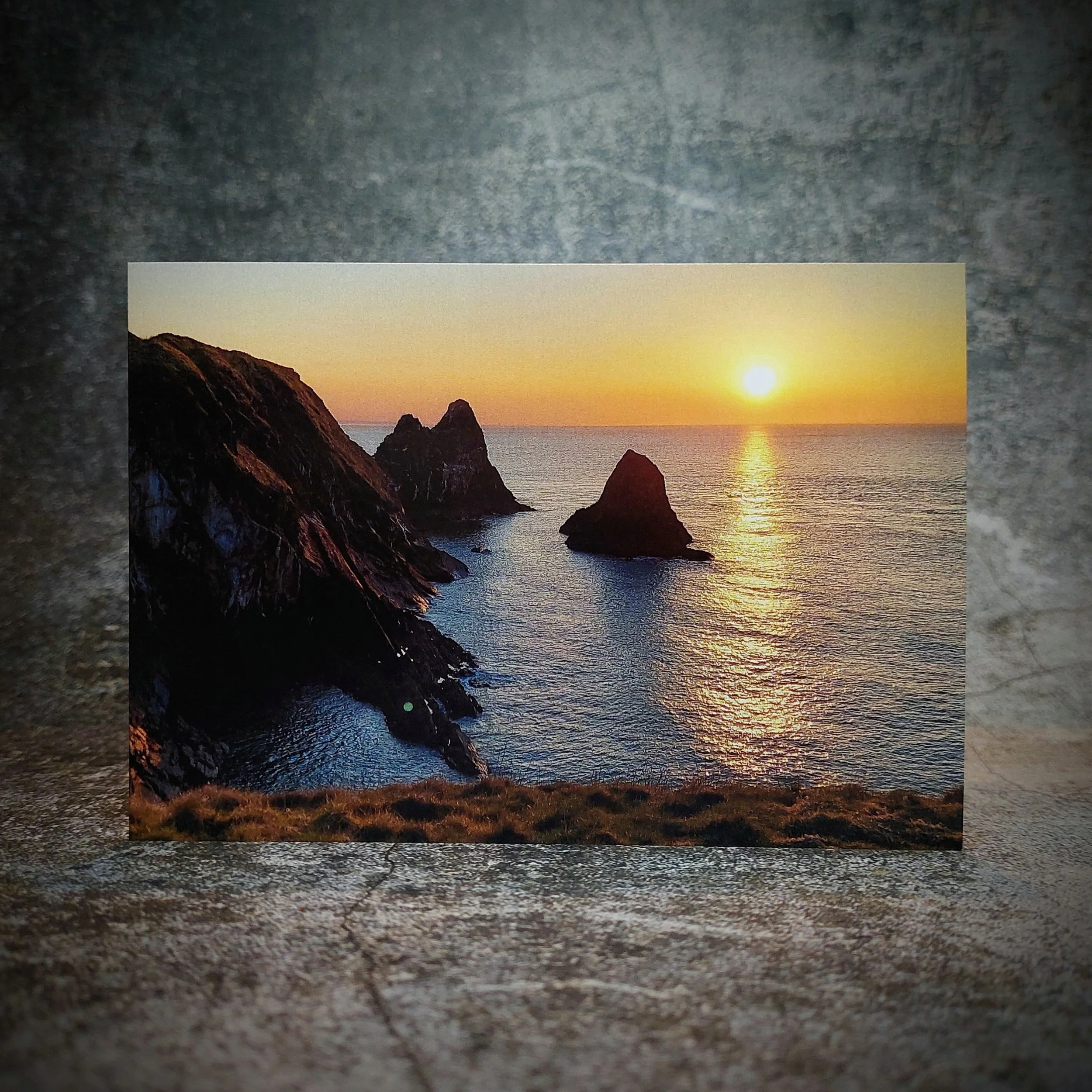 Sunset at Ceibwr 6x4 Card
