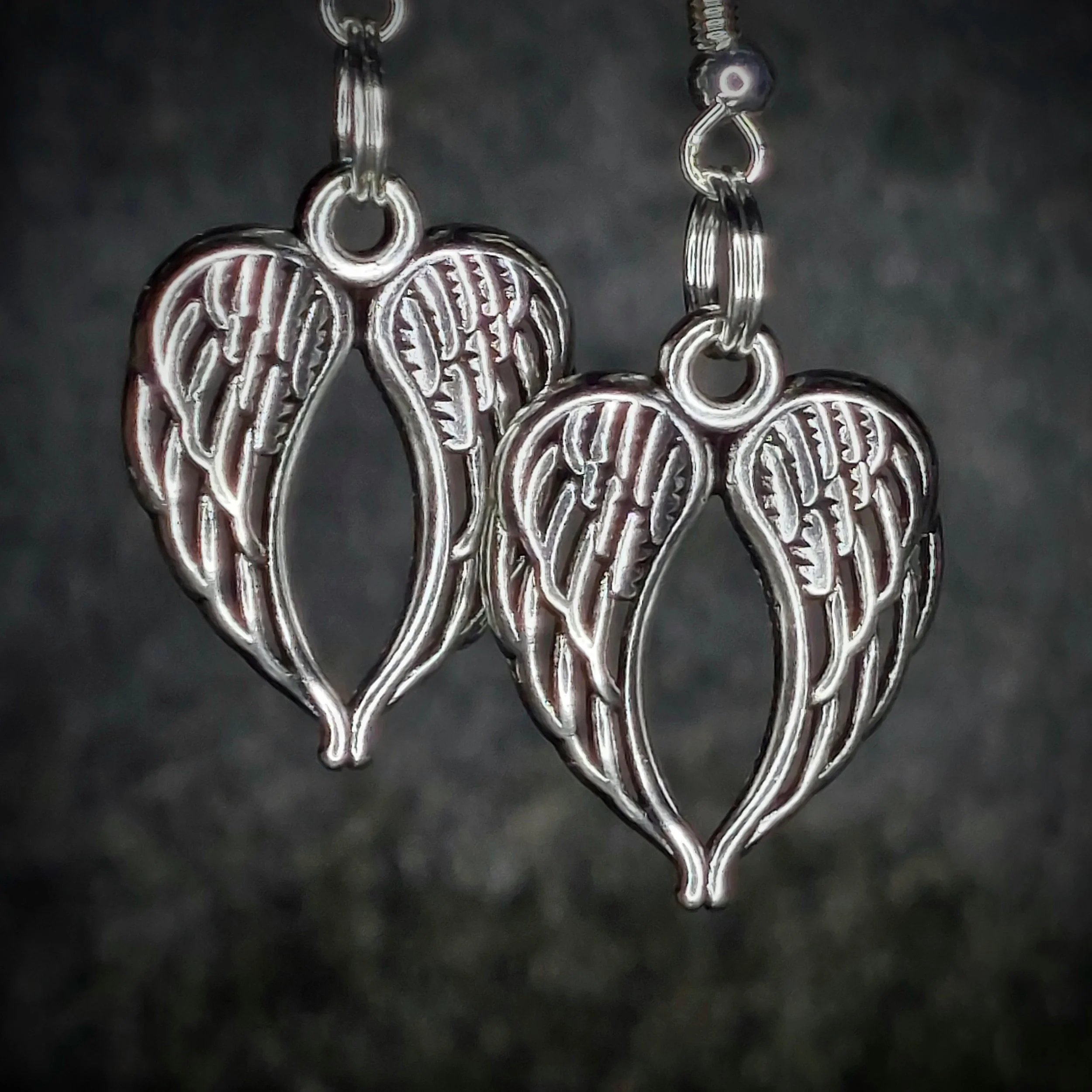 Tibetan Silver Angel Wings  Earrings