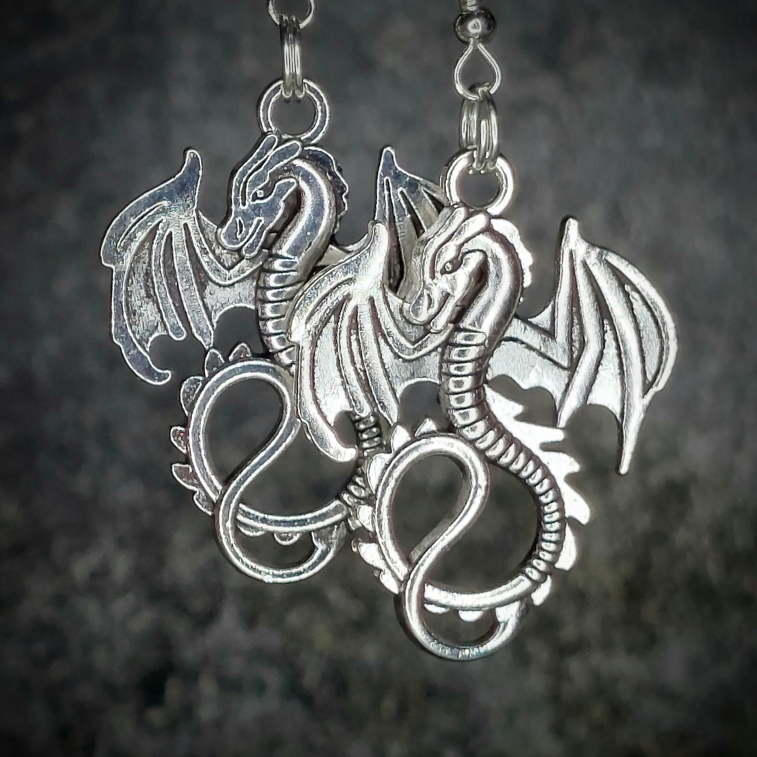 Dragon Tibetan Silver Earrings