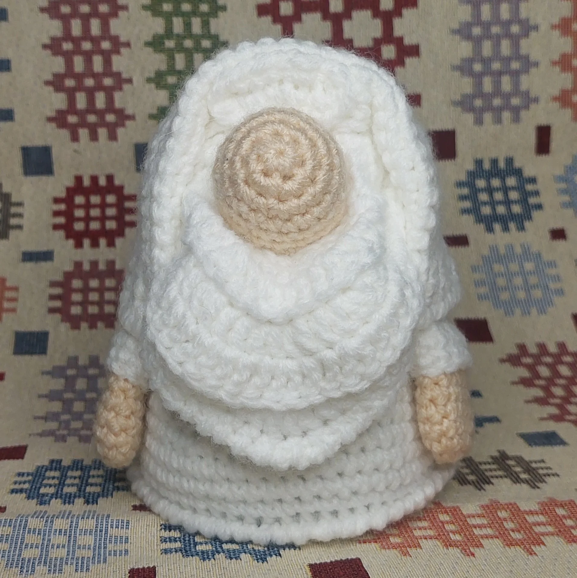 Hand-Crocheted Gorsedd Gnome -  girl in white
