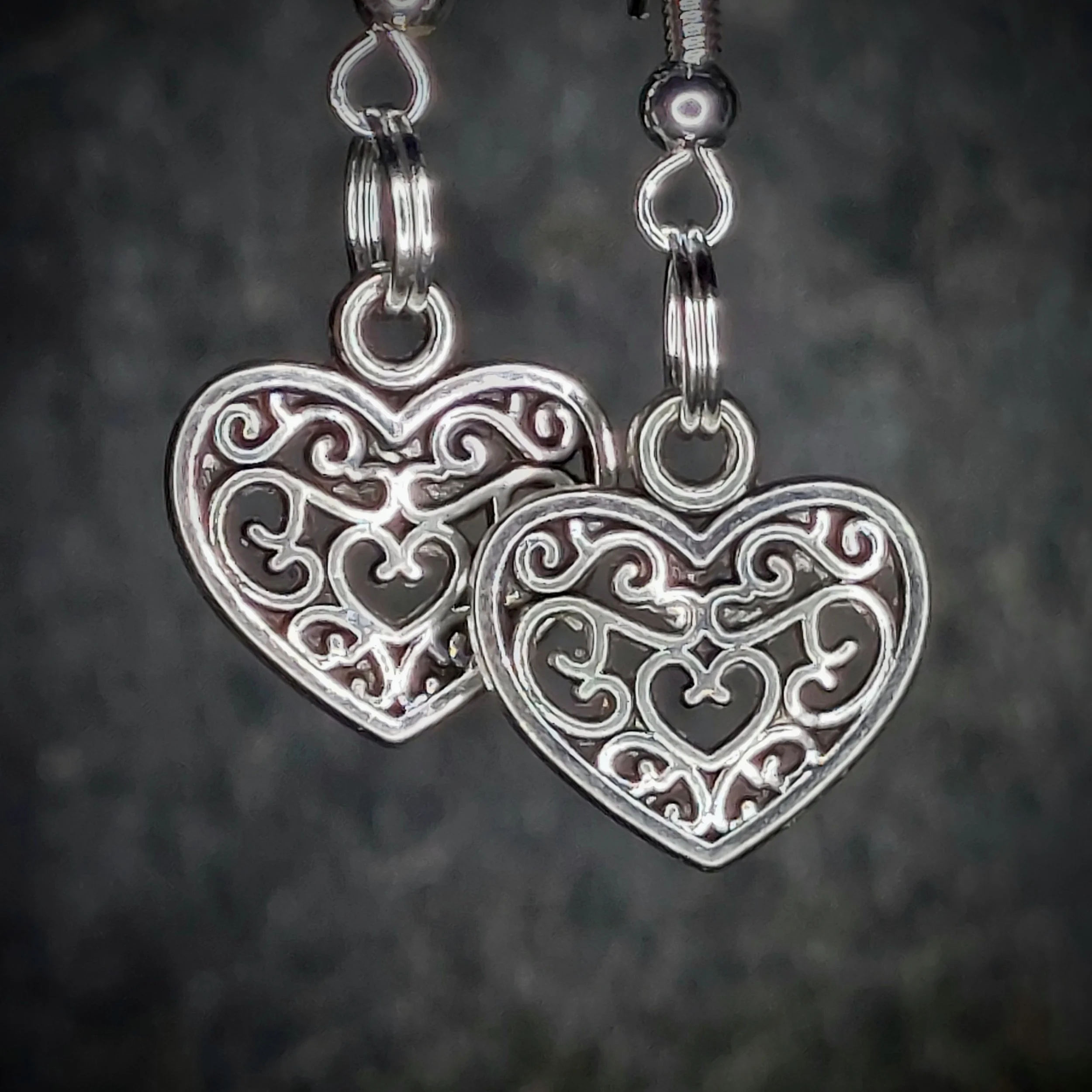 Tibetan Silver Heart Earrings