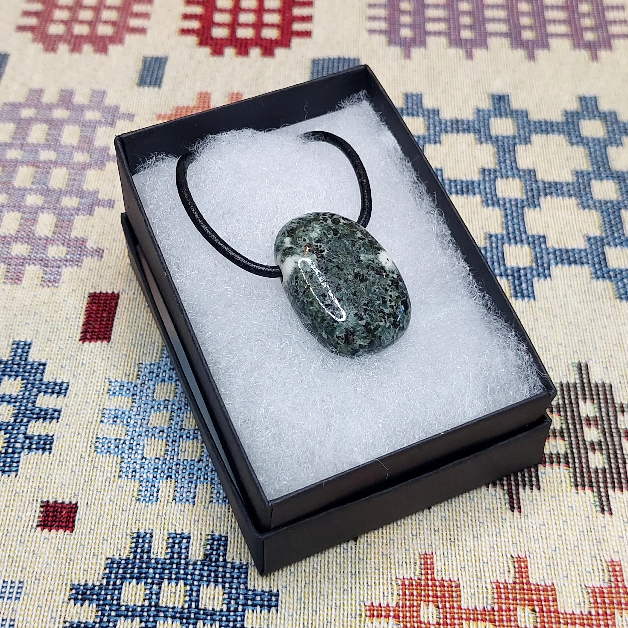 Bluestone teardrop pendant - boxed