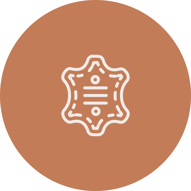Icon of a sheriff's badge on a brown circular background