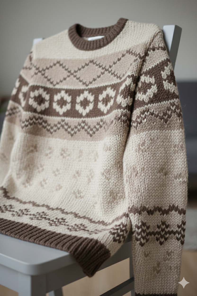 Saco tejido en agujas aplicando tecnicas de color 