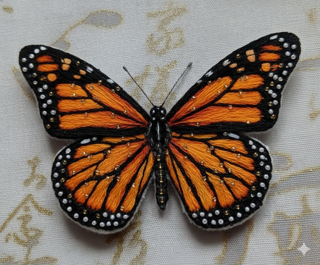 broche de mariposa con pedrería