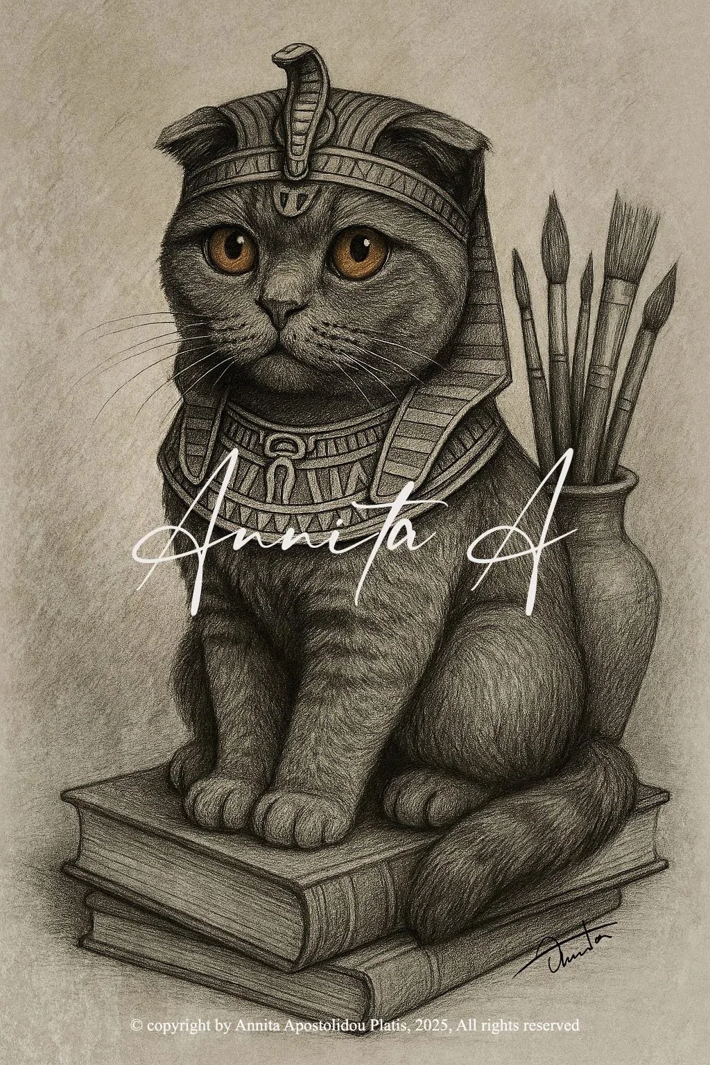 The Scribe of Forgotten Kingdoms
Graphite on Paper, 2025
Created exclusively for the CATS! International Art Book
Barbagelata Contemporary Art Foundation, Barcelona