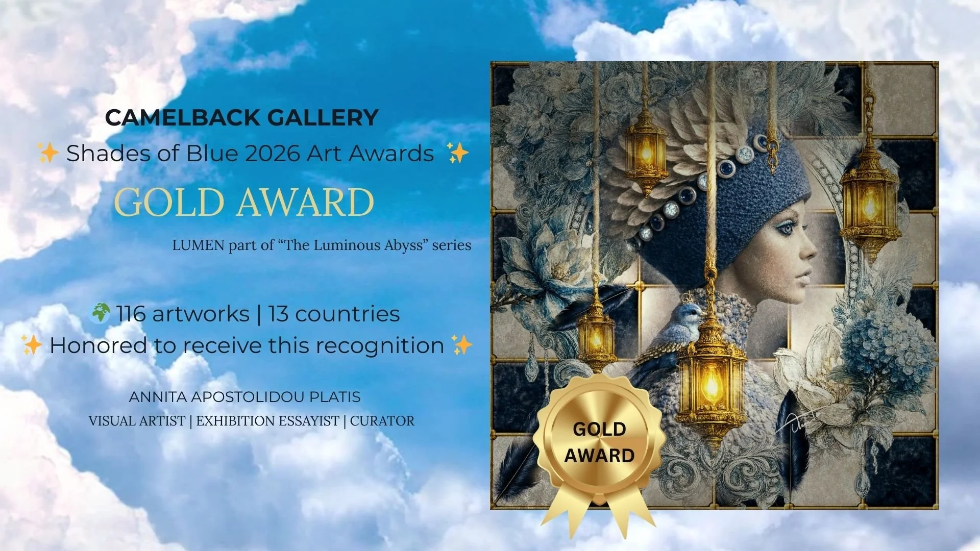 Lumen | Gold Award, Shades of Blue 2026 | Camelback Gallery | Annita Apostolidou Platis