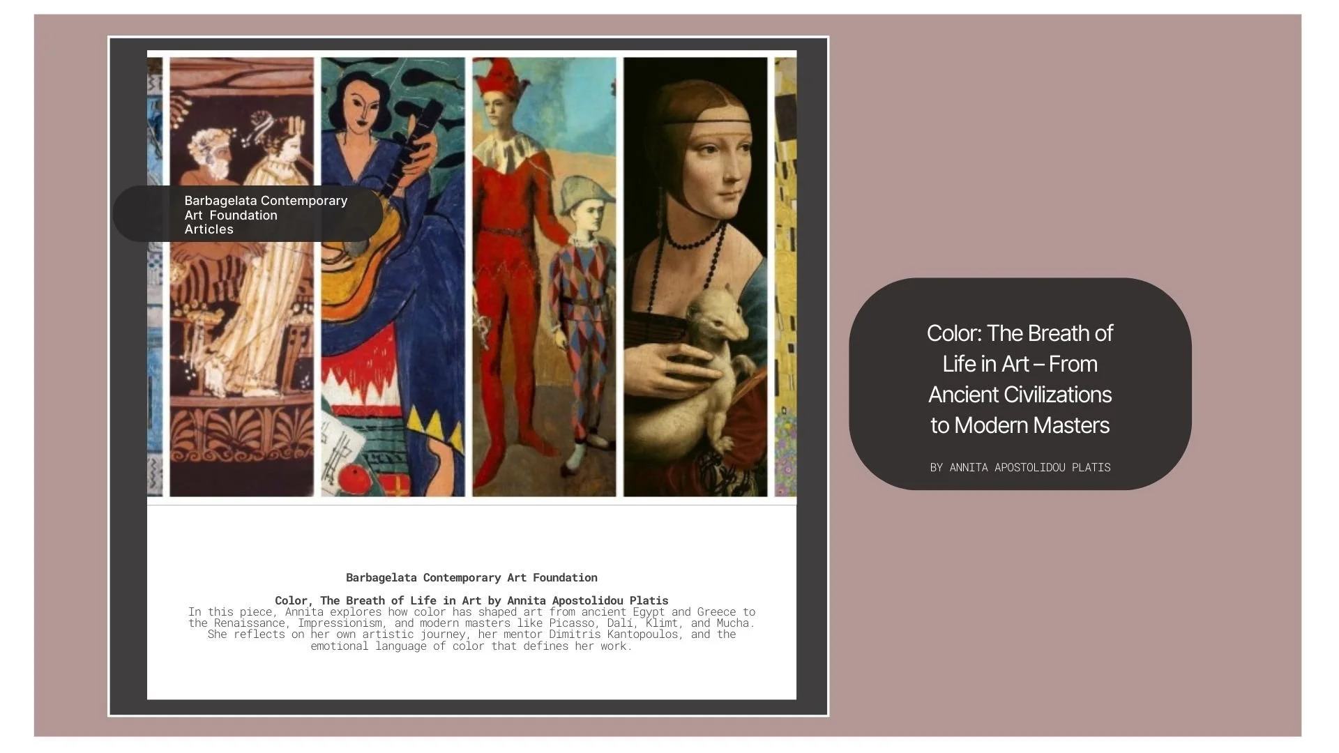 Color: The Breath of Life in Art | Essay by Annita Apostolidou Platis