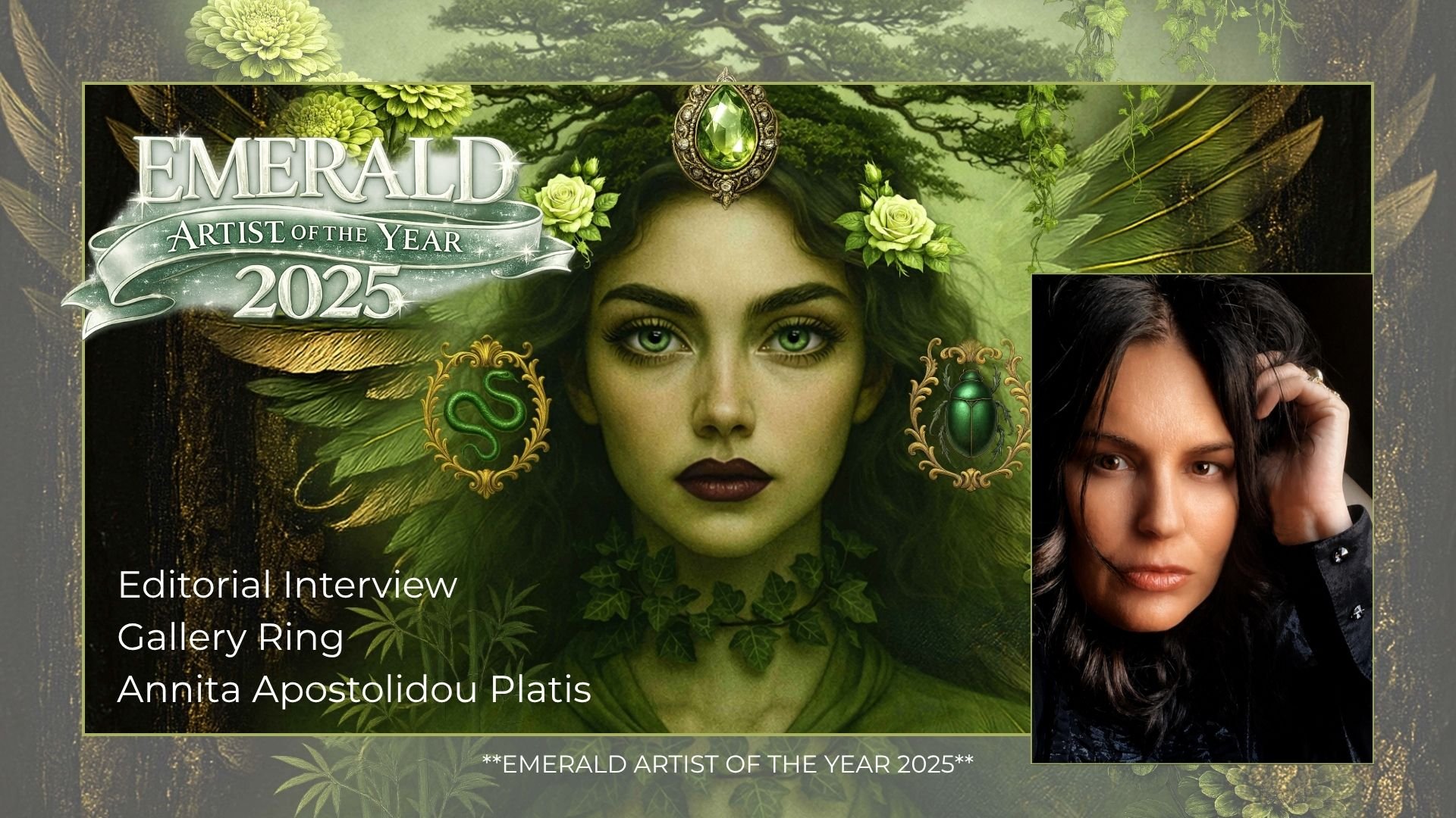 Annita Apostolidou Platis Featured in Editorial Interview with Gallery Ring for EMERALD ARTIST OF THE YEAR 2025